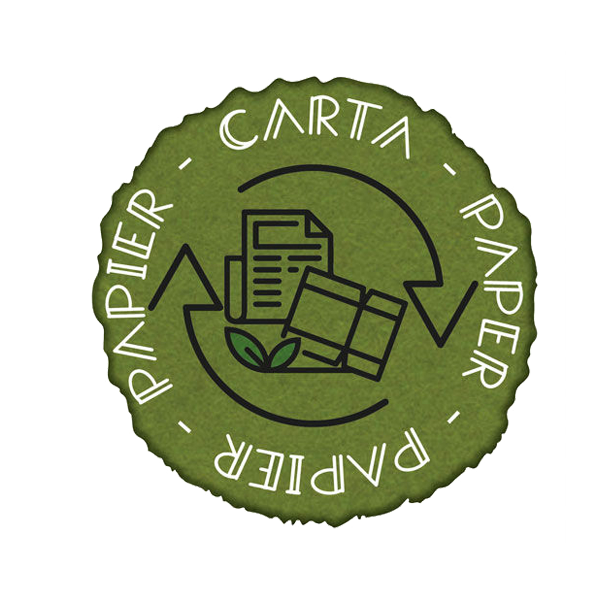 Etichetta autoadesiva raccolta differenziata carta vinile in verde …