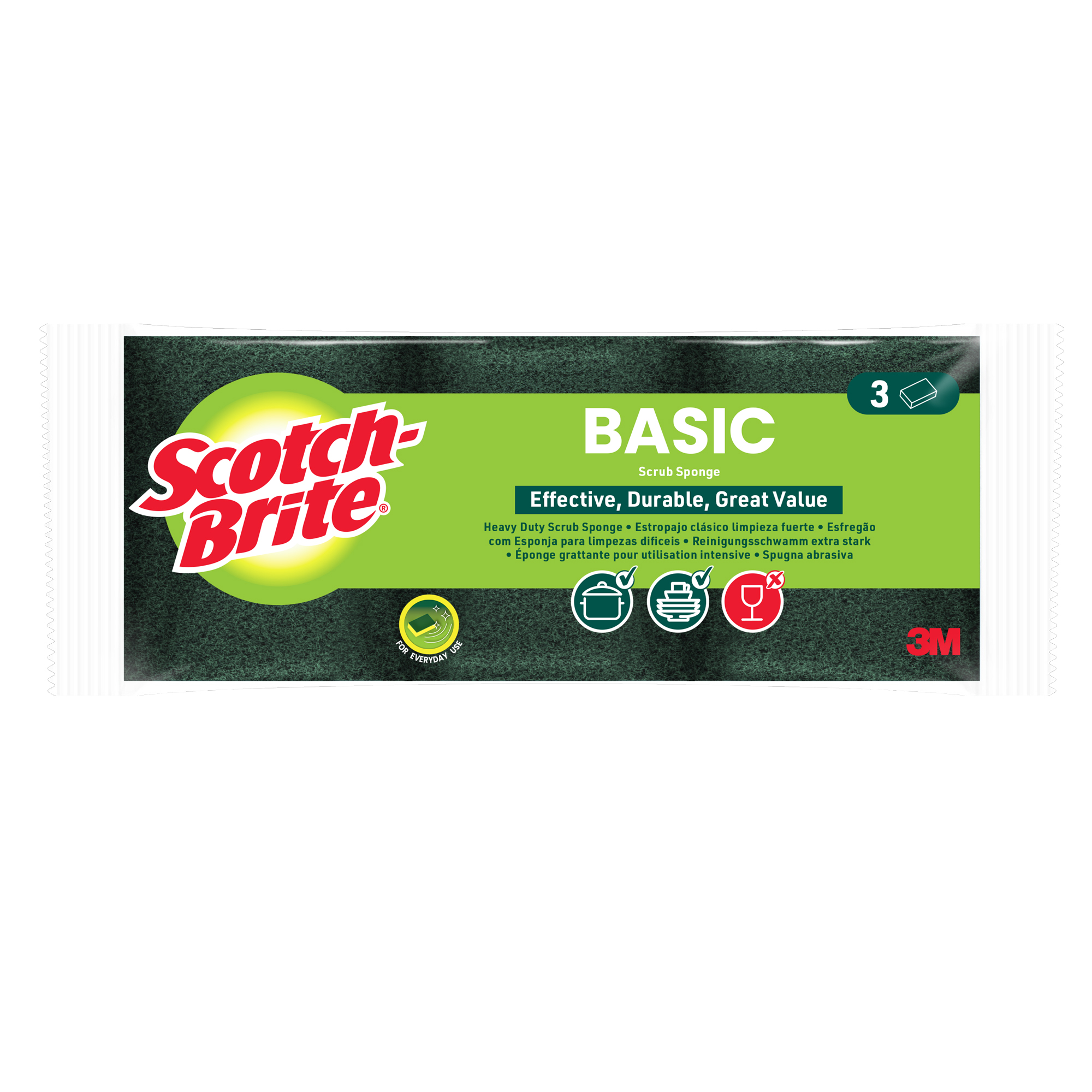 PACK 3 Spugne abrasive Basic SCOTCH BRITEÂ®