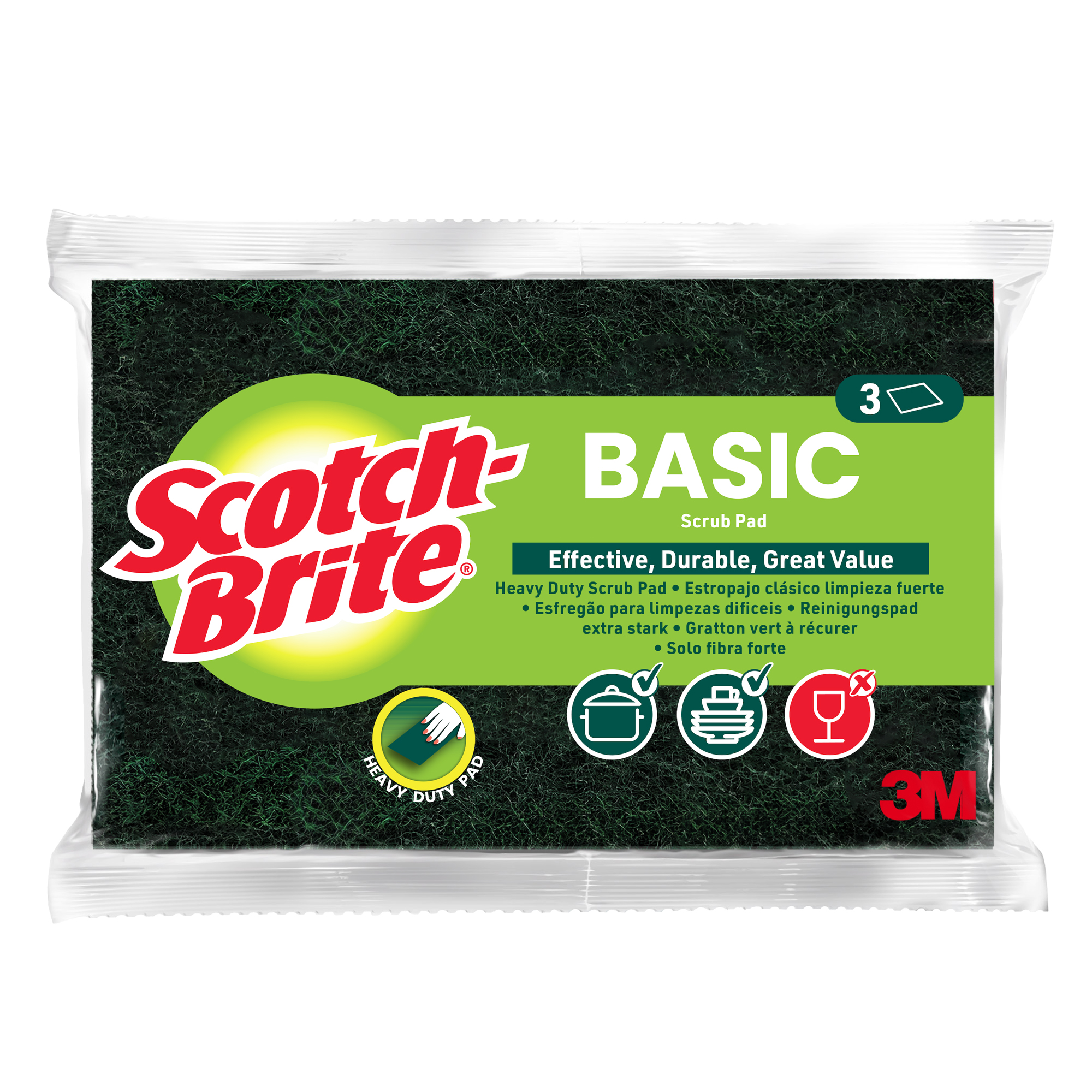 PACK 3 Spugne solo fibra Basic SCOTCH BRITEÂ®