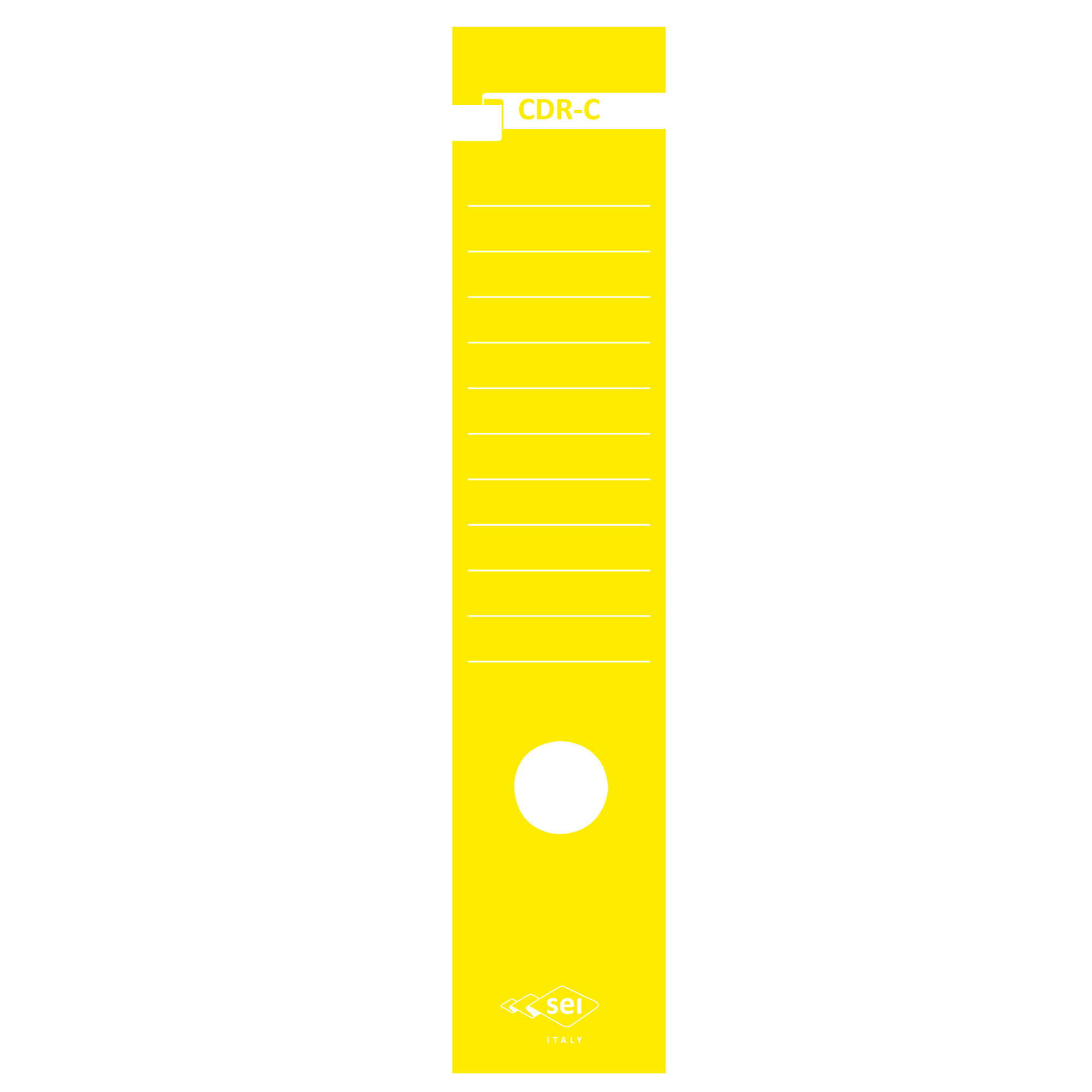 Copridorso CDR C - carta autoadesiva - 7 x 34,5 cm - giallo - Sei Rota - conf. 10 pezzi