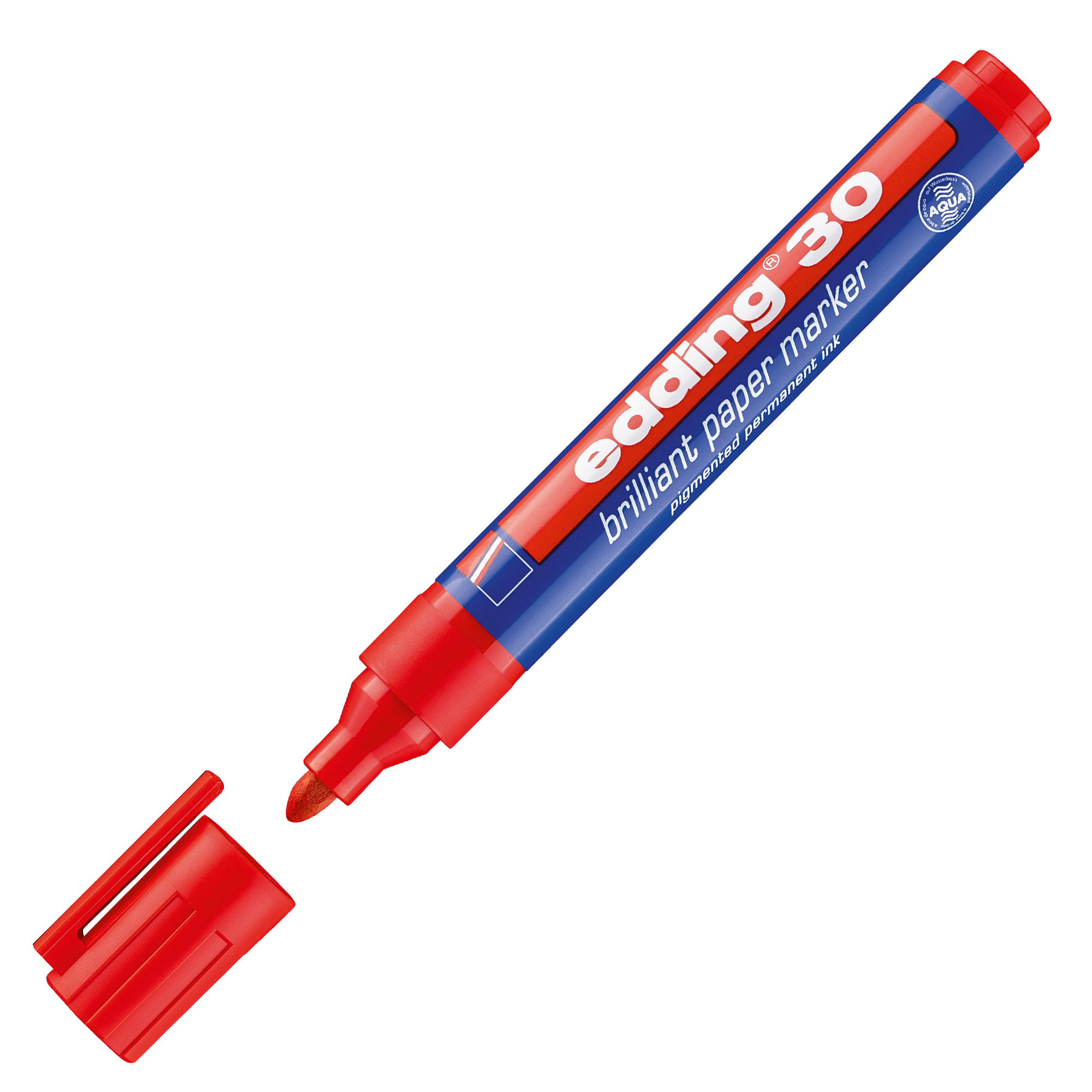 Marcatore permanente 30 - punta tonda - da 1,5 a 3 mm - rosso - Edding