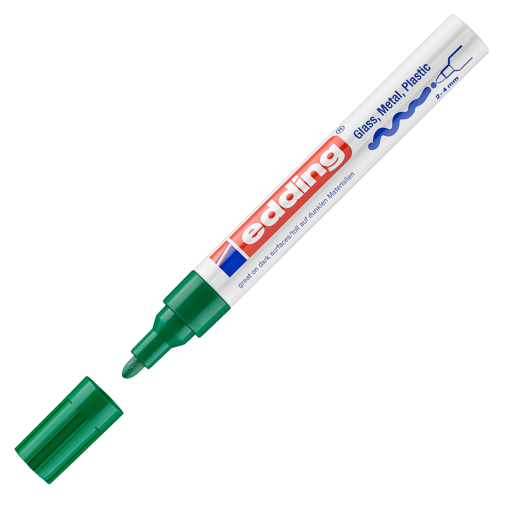 Marcatore permanente a vernice 750 - punta tonda - da 2 a 4 mm - verde - Edding