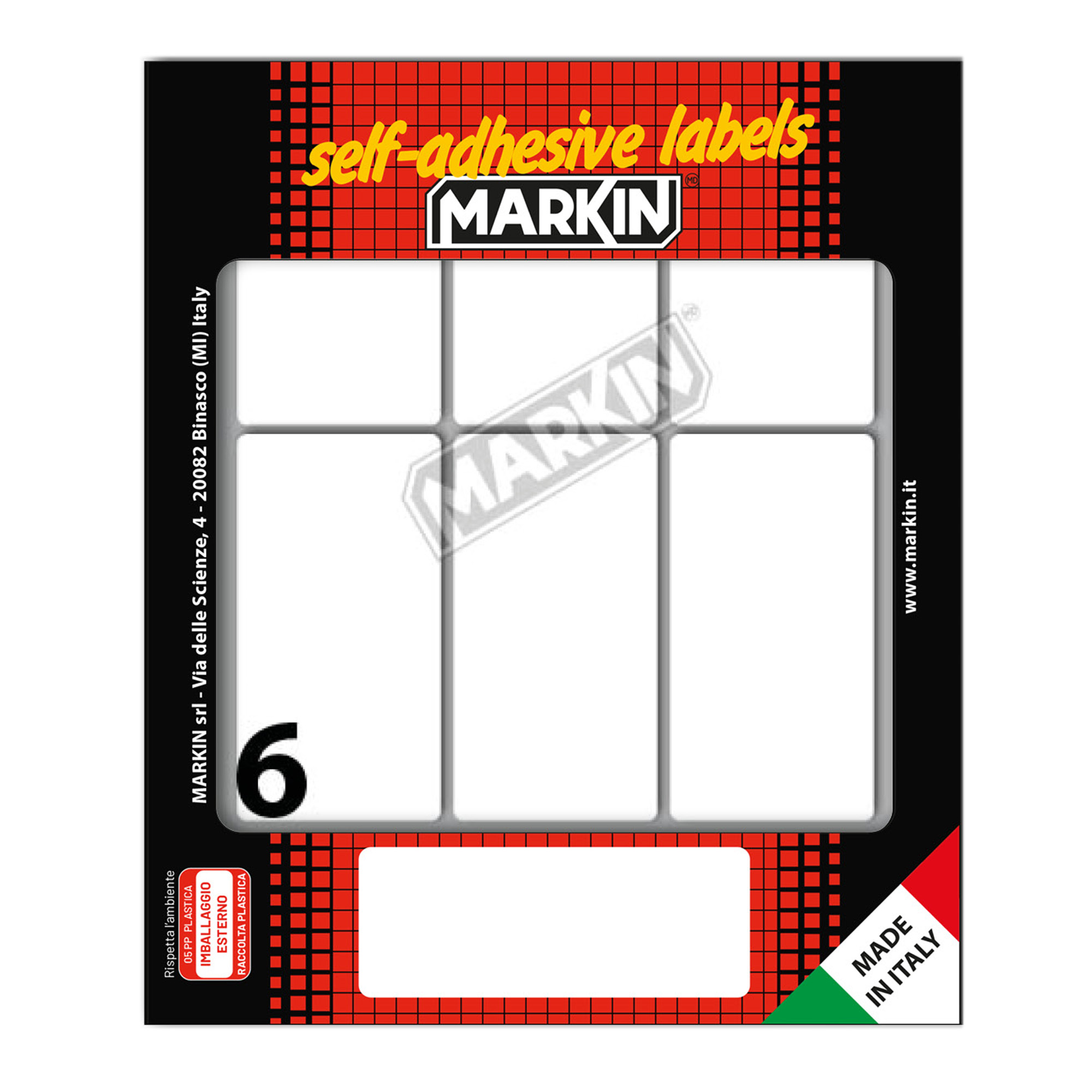 Etichette adesive - in carta - permanenti - 70 x 37 mm - 6 et/fg - 10 fogli - bianco - Markin