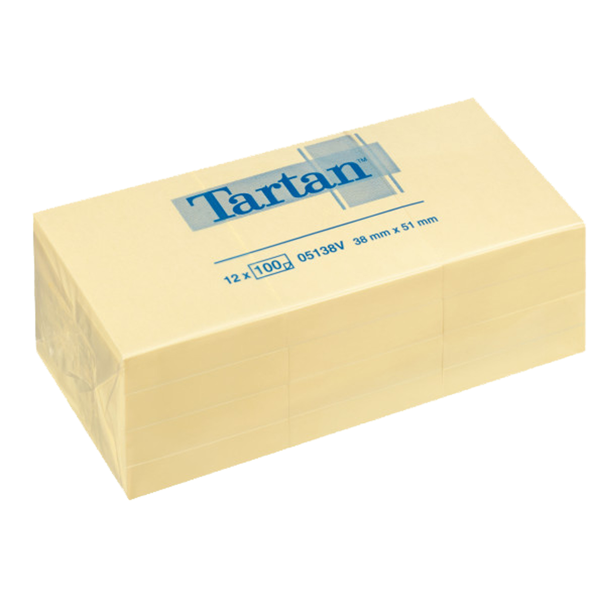 Blocco foglietti - giallo pastello - 51 x 38mm - 63gr - 100 fogli - Tartan