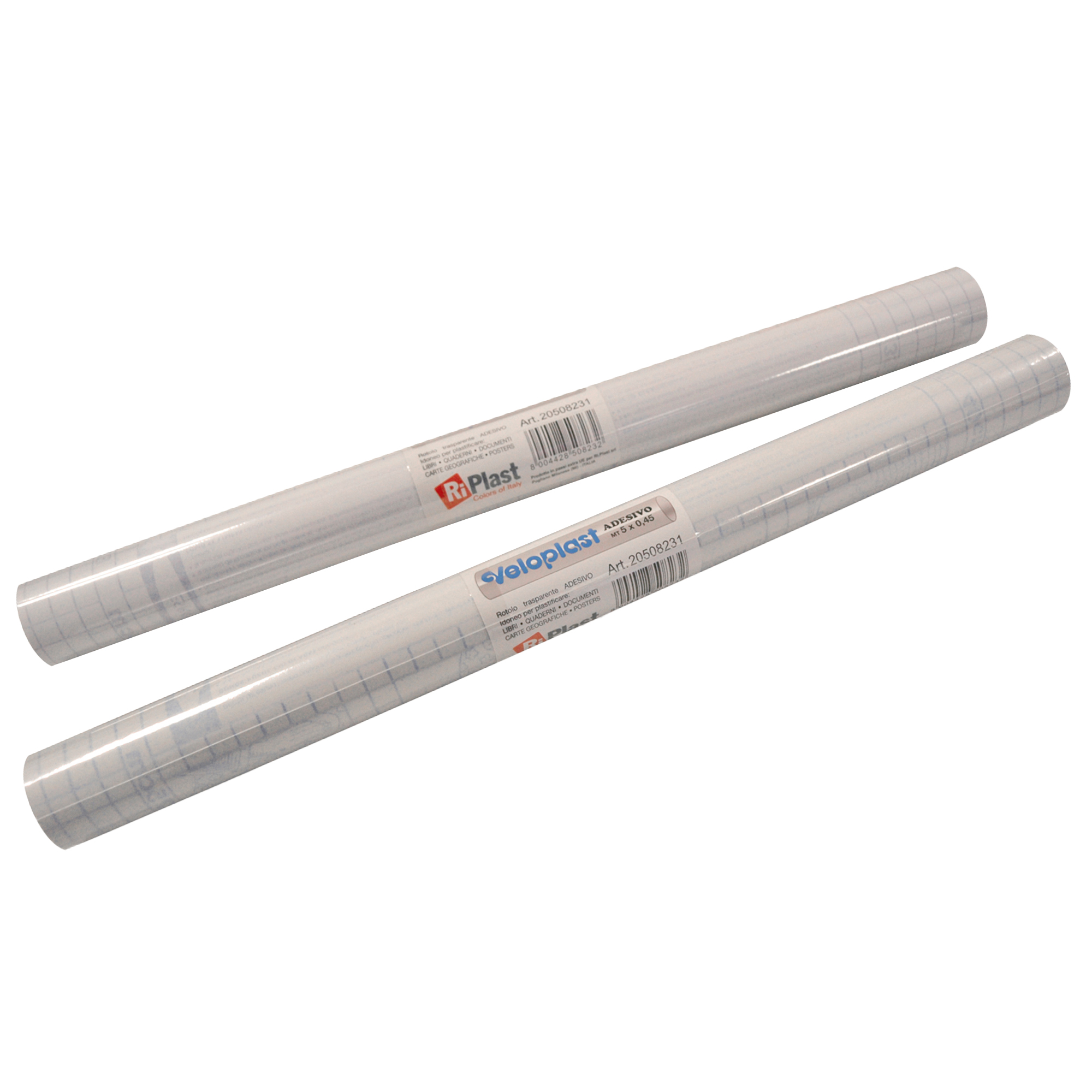 Rotolo coprilibro Veloplast - 2 m x 45 cm - PP - 60 mic - liscio adesivo - neutro trasparente - Colorosa