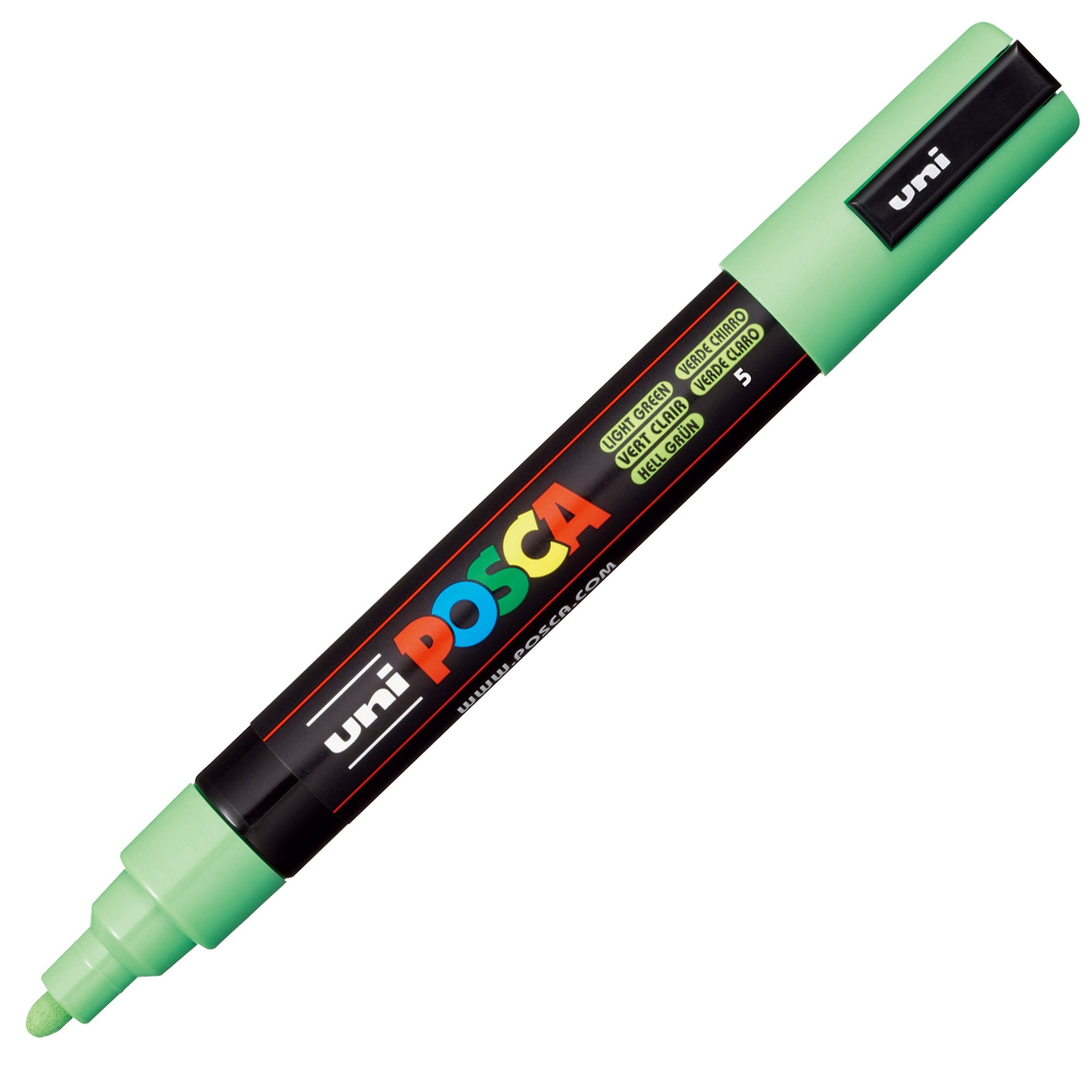 Marcatore a base d'acqua Uni Posca PC5M - punta tonda media da 1,8mm a 2,5mm - verde chiaro - Uni Mitsubishi