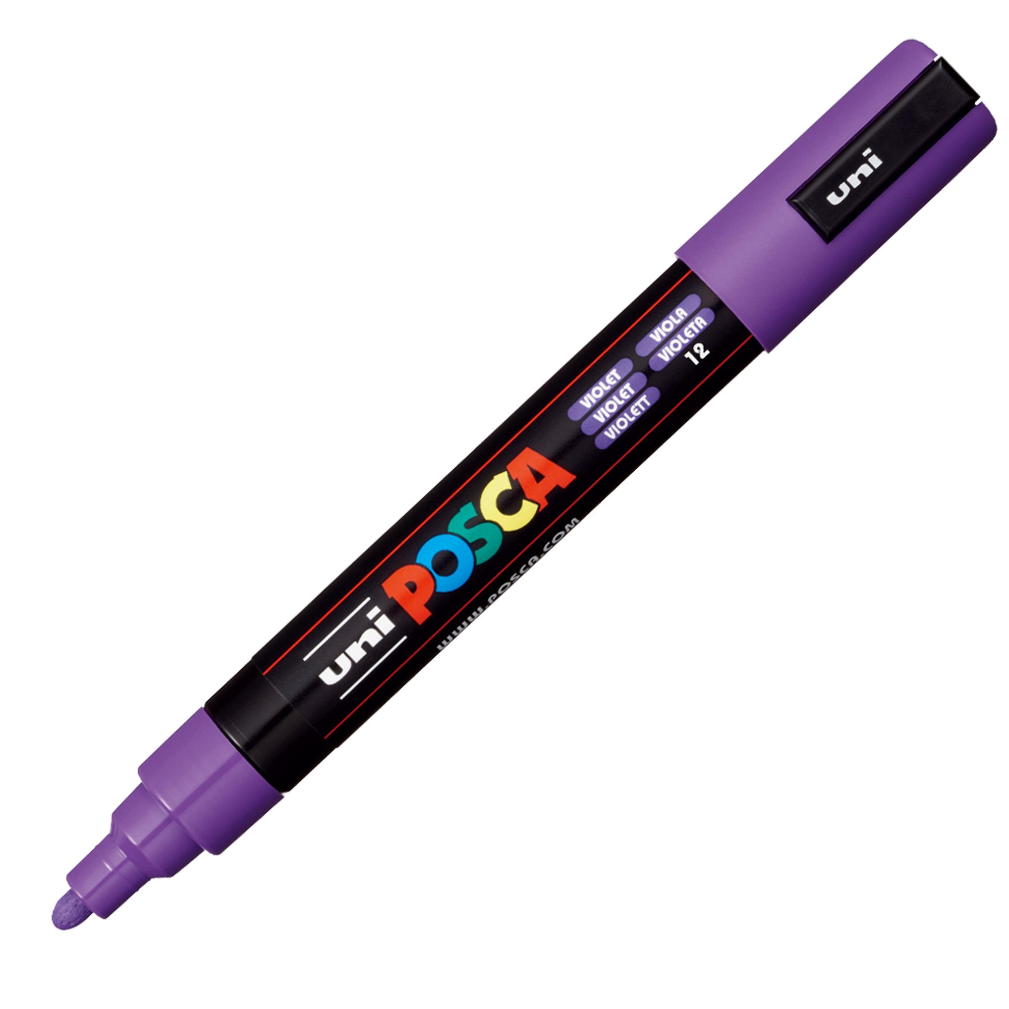 Marcatore a base d'acqua Uni Posca PC5M - punta tonda media da 1,8mm a 2,5mm - viola - Uni Mitsubishi
