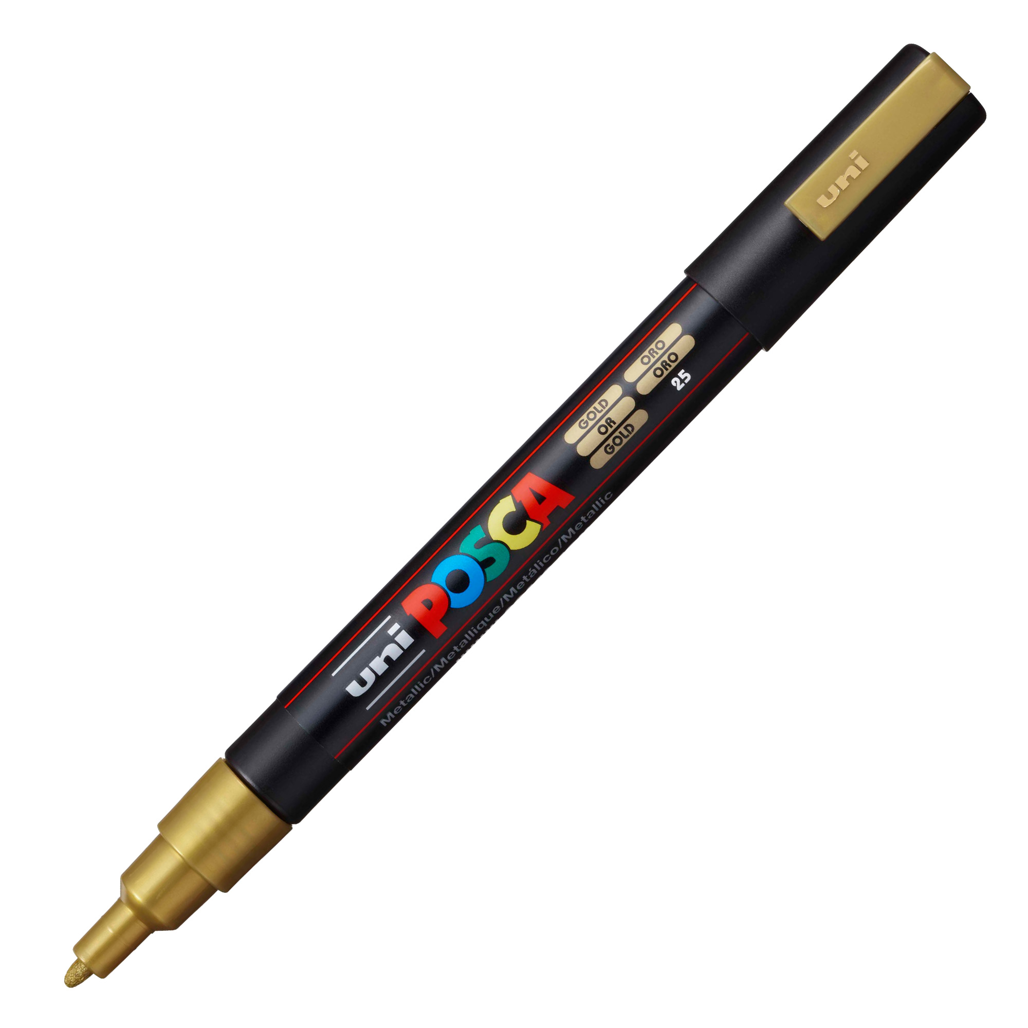 Marcatore a base d'acqua Uni Posca PC3M - punta fine da 0,9mm a 1,3mm - oro - Uni Mitsubishi