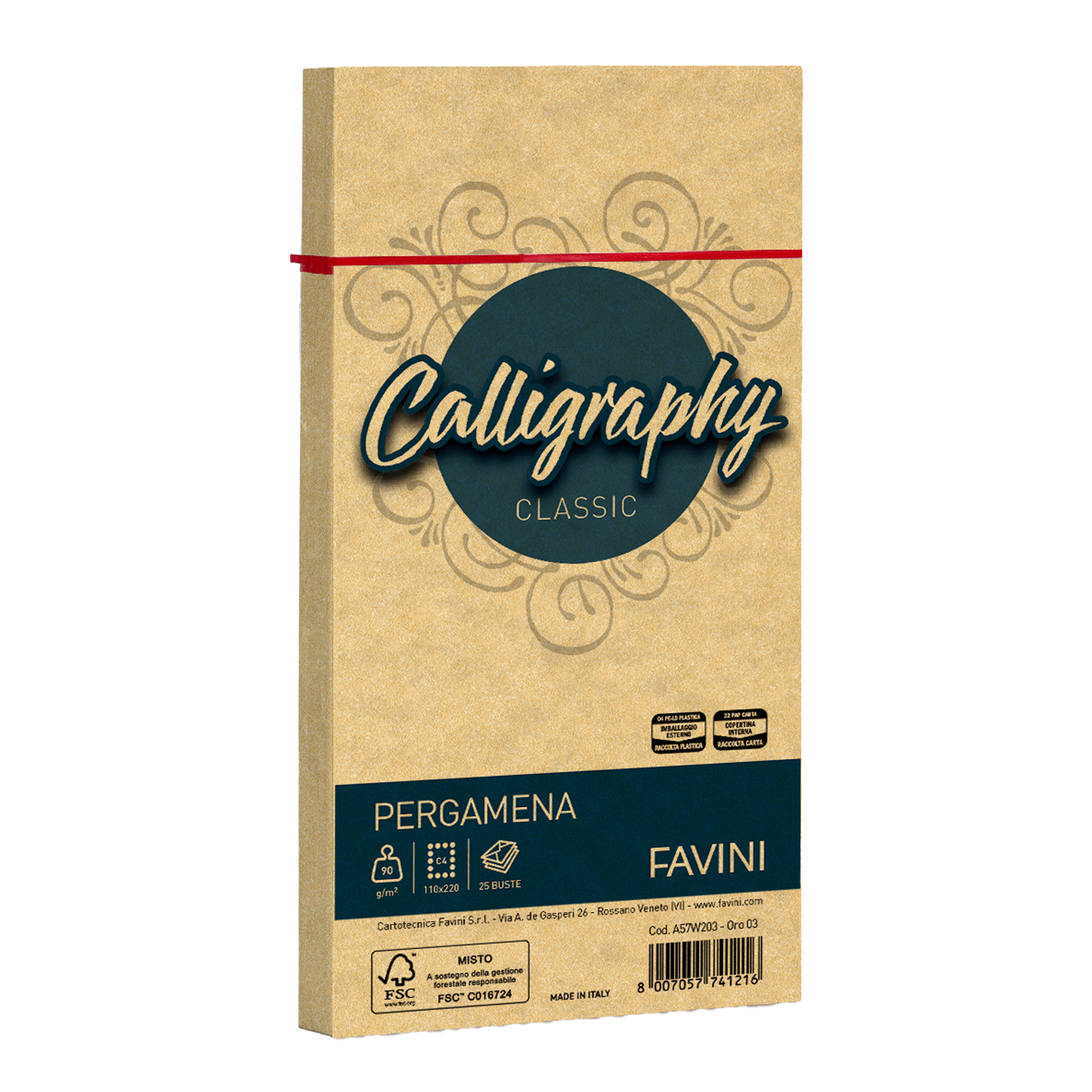 Busta Calligraphy pergamena - 110 x 220 mm …