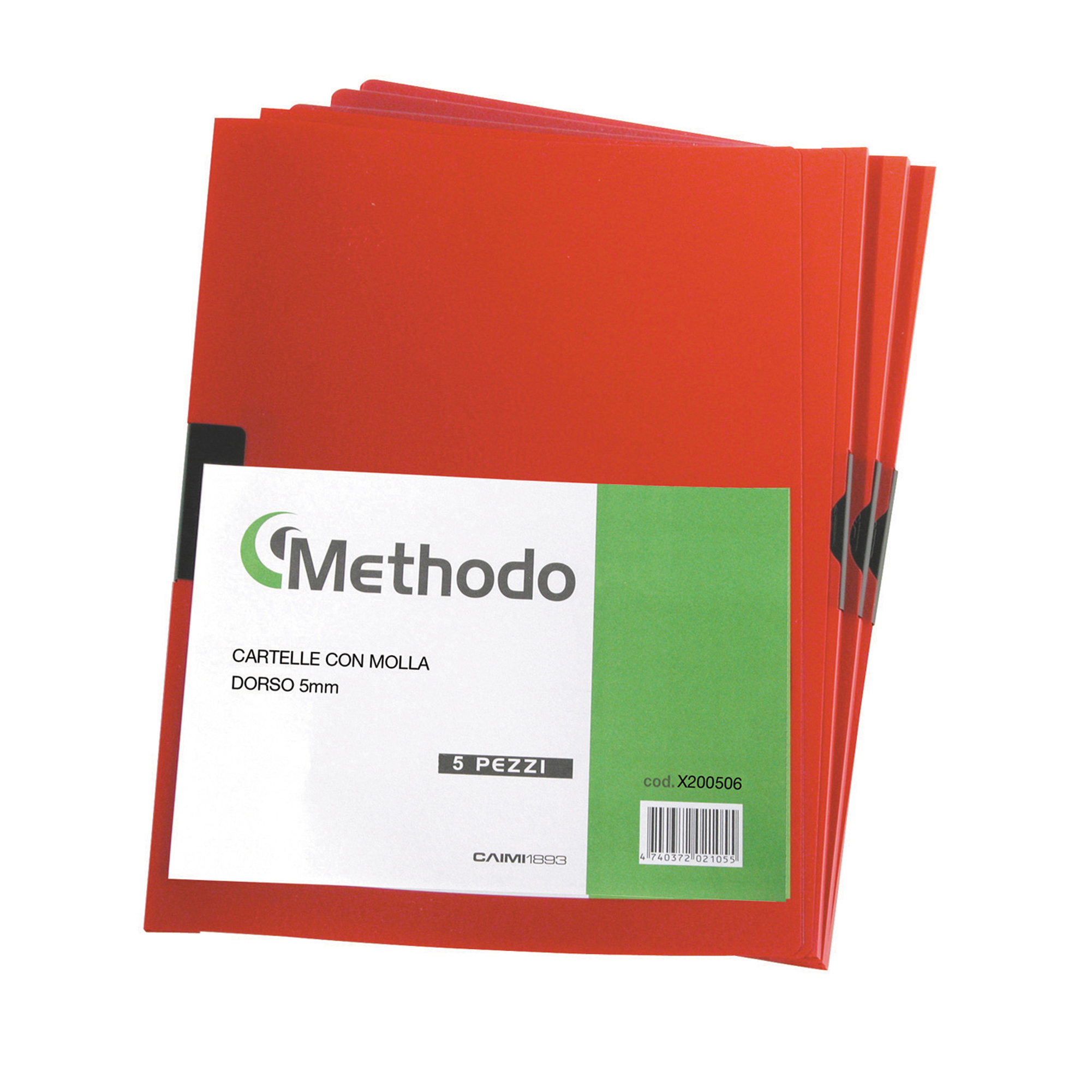 Cartellina con molla Spring File - A4 - dorso 5 mm - PP - rosso - Methodo