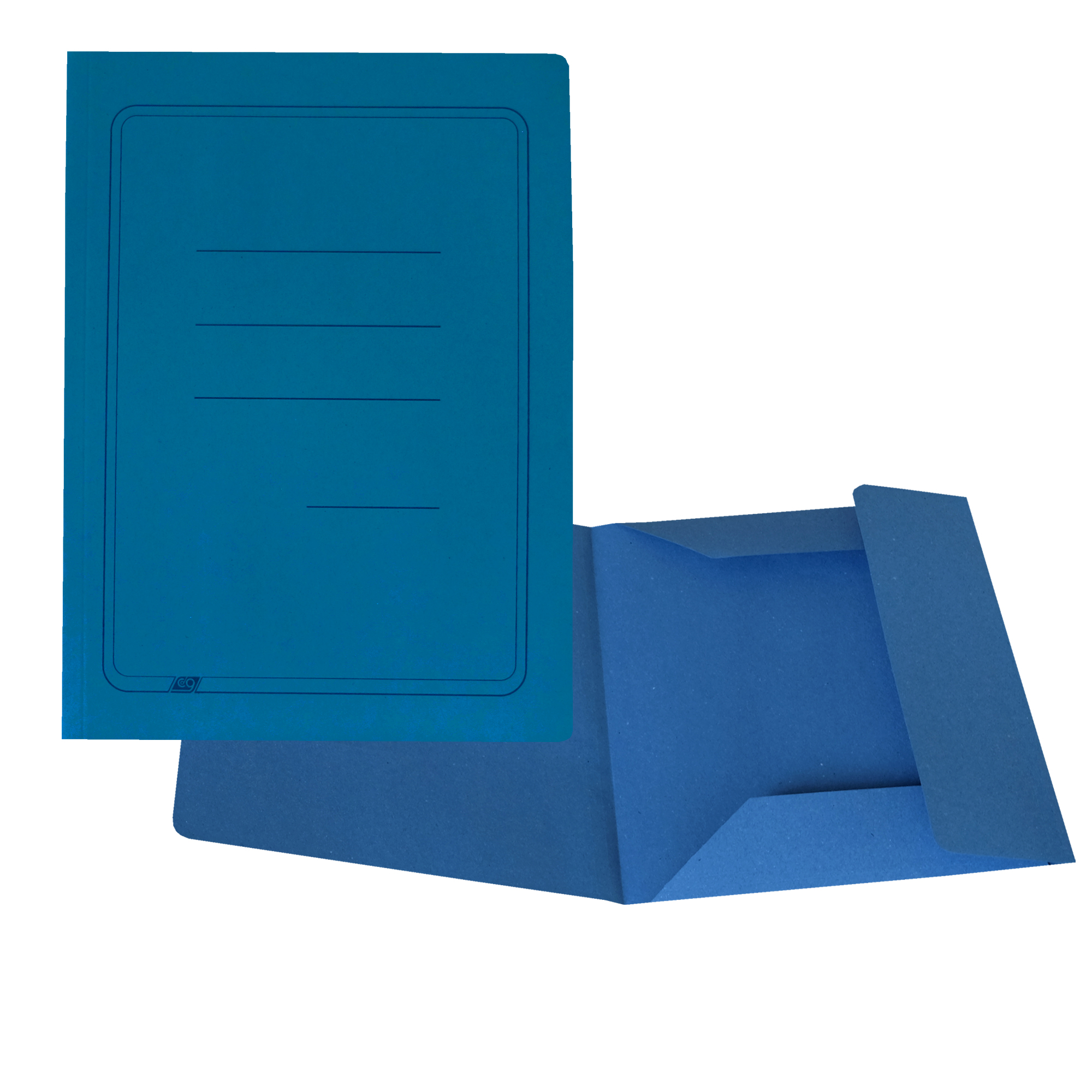 Cartellina 3 lembi con stampa - 200 gr - 25 x 33 cm - cartoncino manilla - azzurro - Cartotecnica del Garda - conf. 50 pezzi