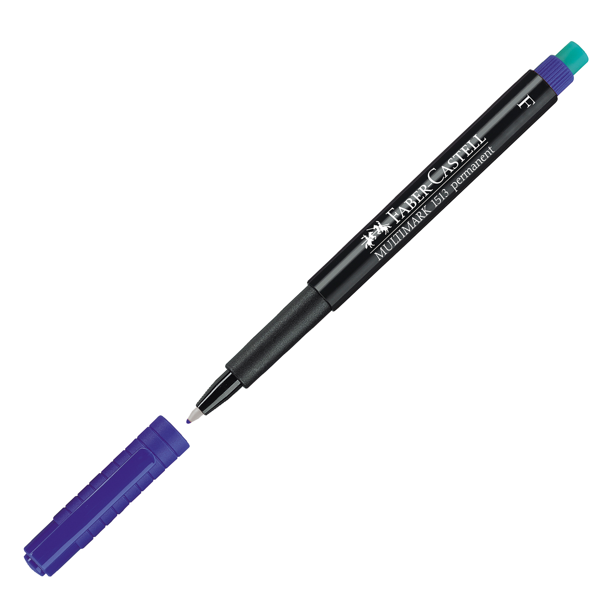Pennarello Multimark universale permanente con gomma - punta fine 0,6mm - blu - Faber-Castell