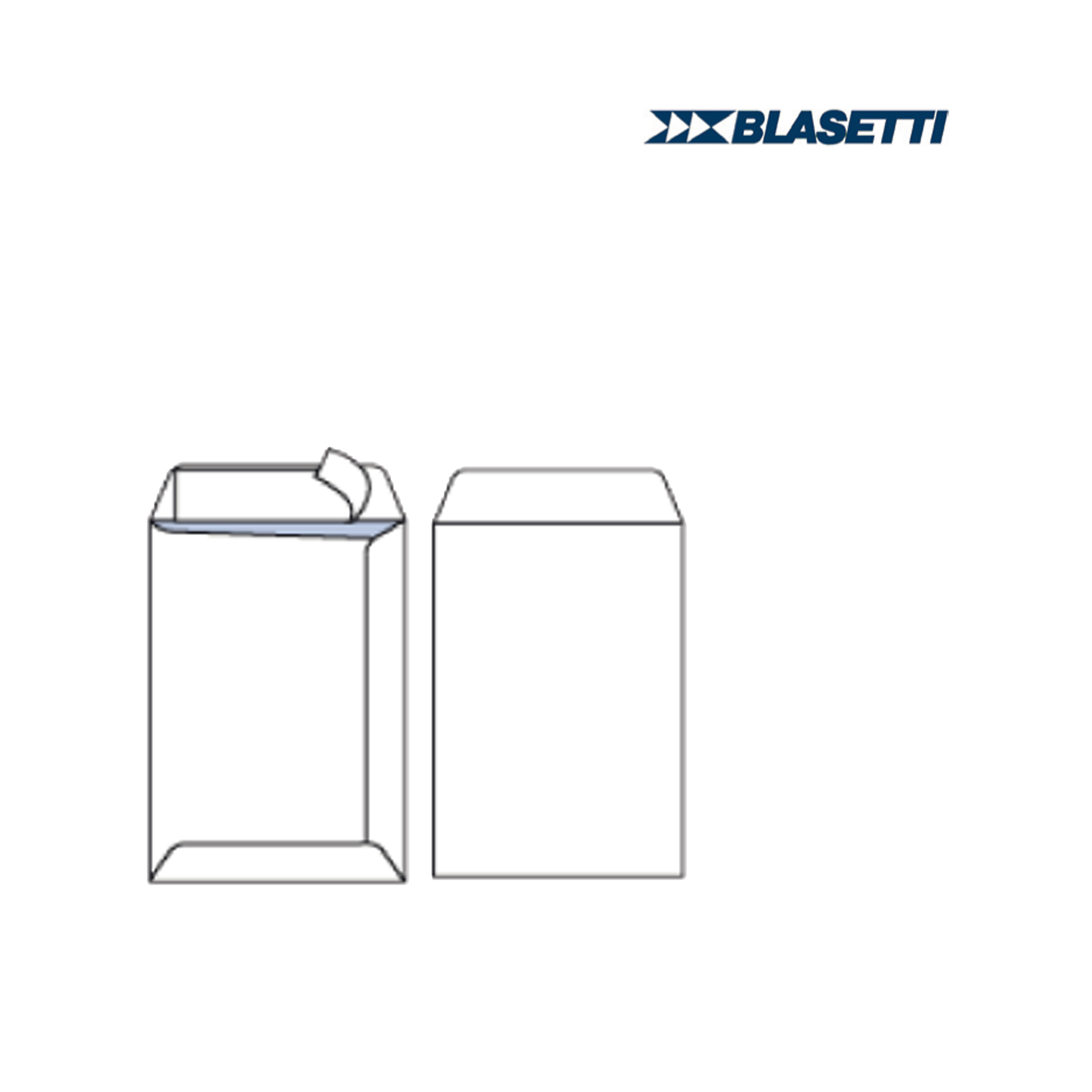 Busta a sacco Self - strip adesivo - 23 x 33 cm - 80 gr - bianco - Blasetti - conf. 500 pezzi
