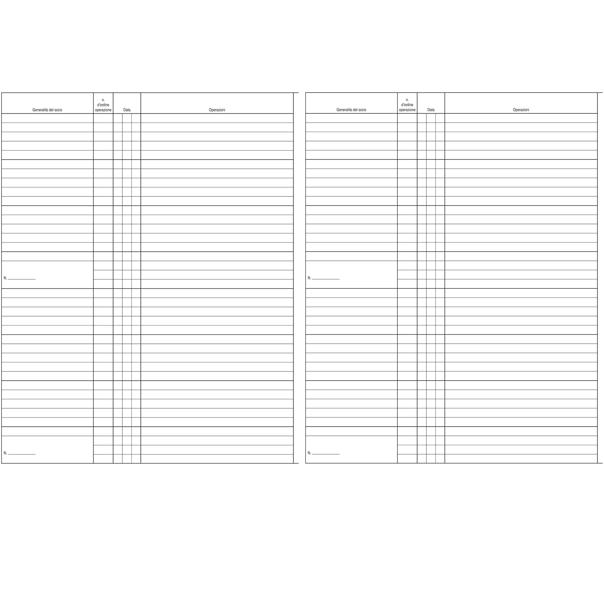Registro libro soci SPA/SRL - 31 x 24,5 - 47pg - numerate - Edipro