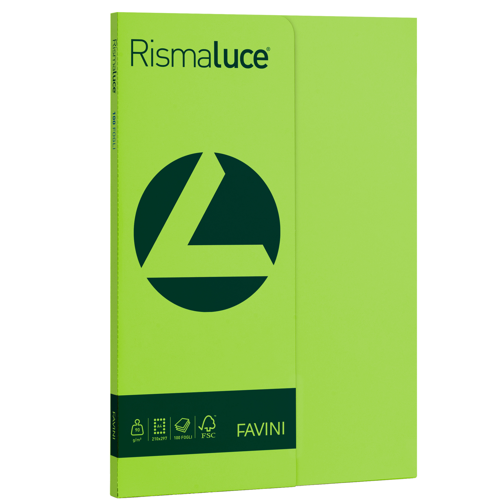 FAVINI RismaLuce Small - Cellulosa - pistacchio - A4 (210 x 297 mm) - 90 g/m² - 100 fogli carta colorata