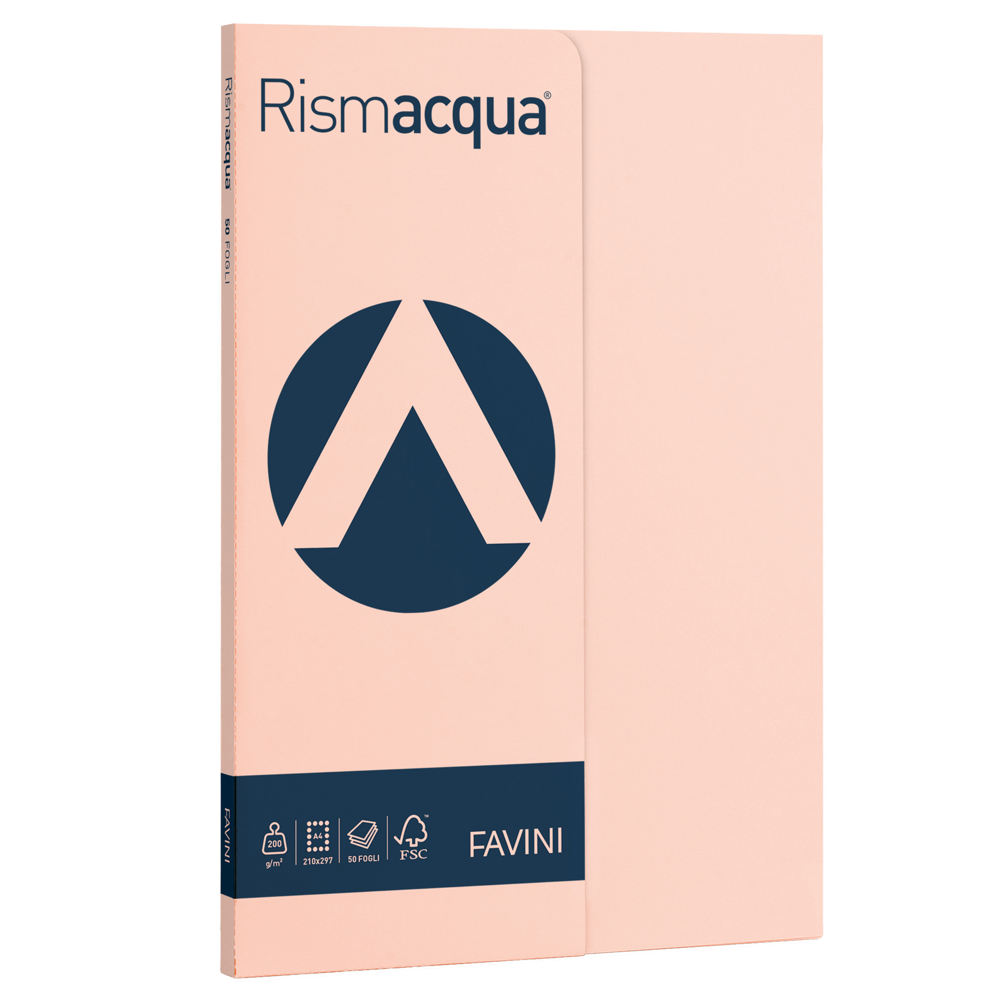 FAVINI Rismacqua Small - Salmone - A4 (210 x 297 mm) - 200 g/m² - 50 fogli carta colorata