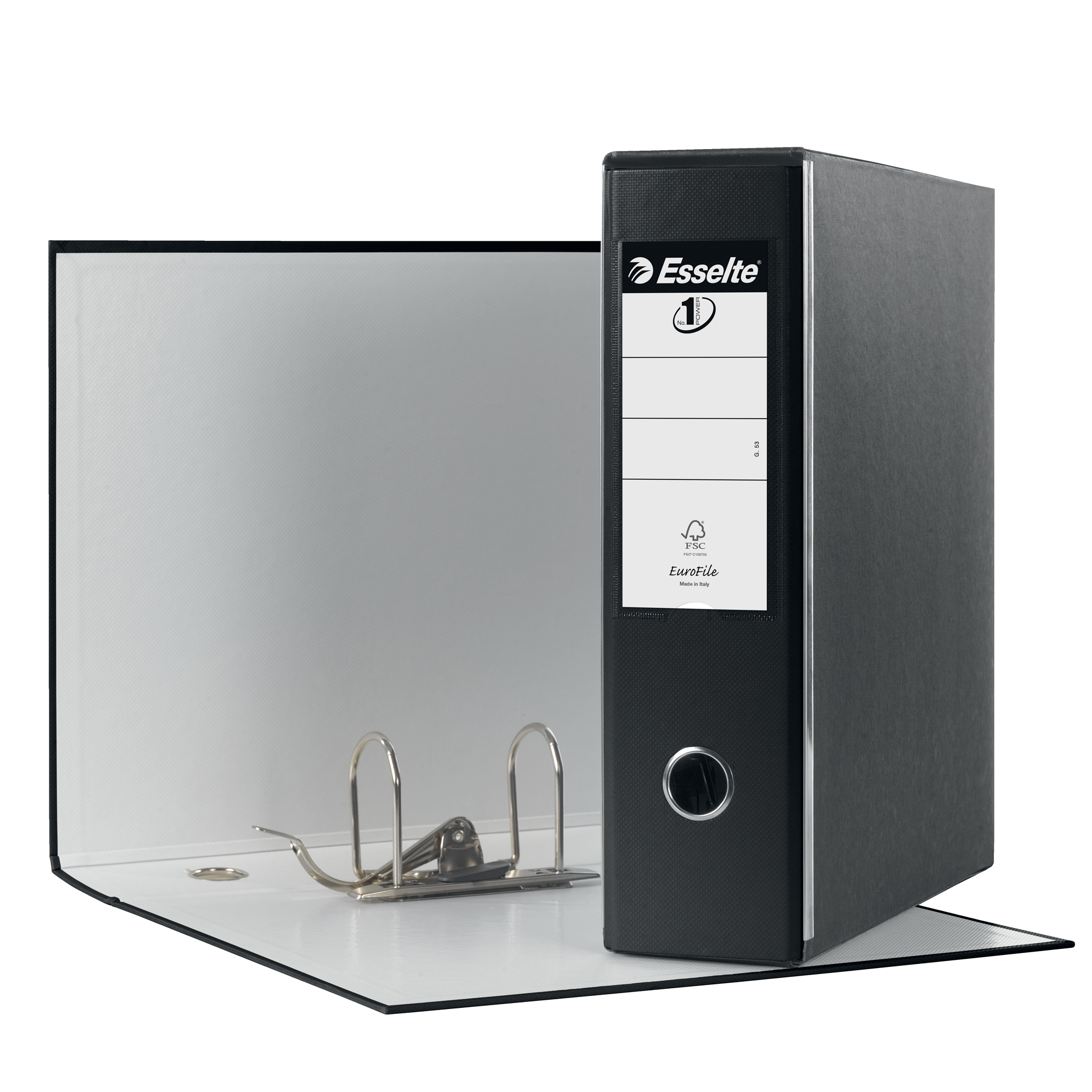 Registratore Eurofile G53 - dorso 8 cm - commerciale 23 x 30 cm - nero - Esselte