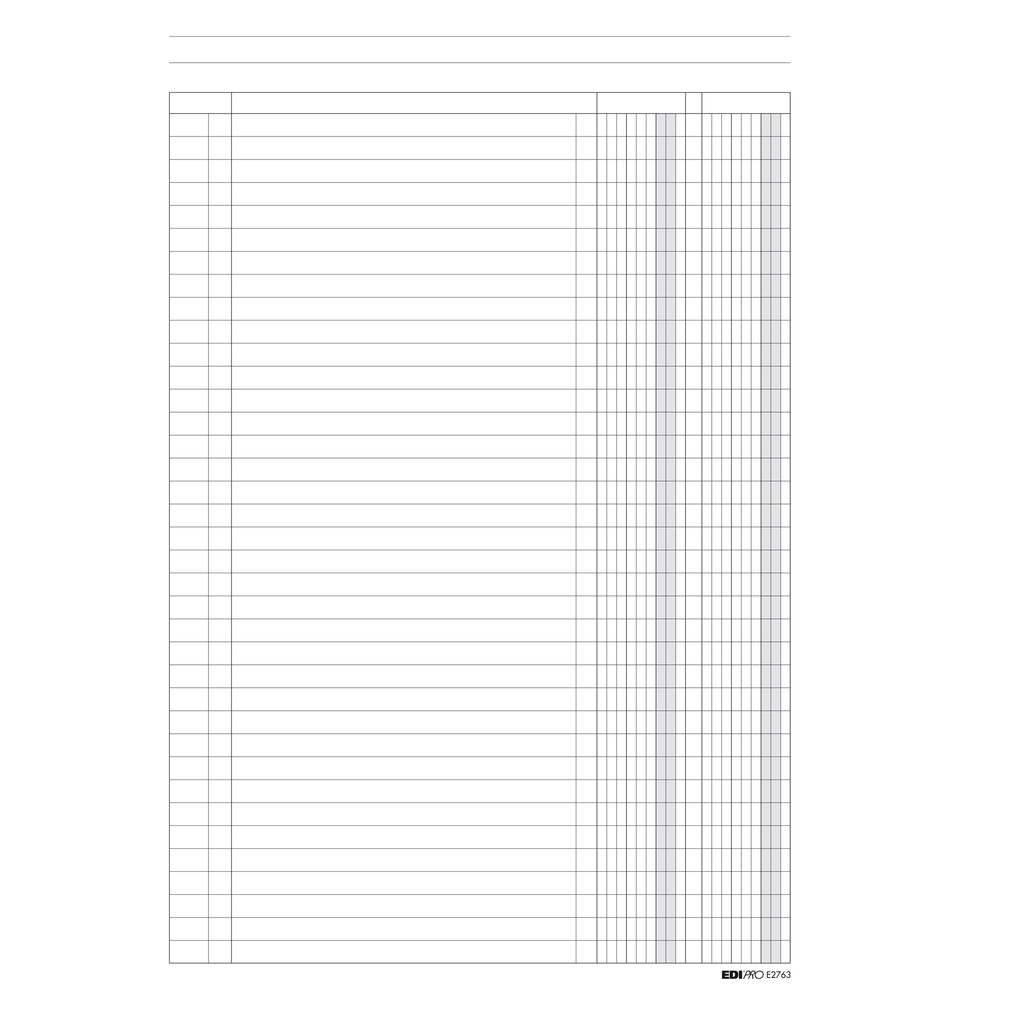 Registro a 2 colonne - 31 x 24cm - 100 fogli - Edipro