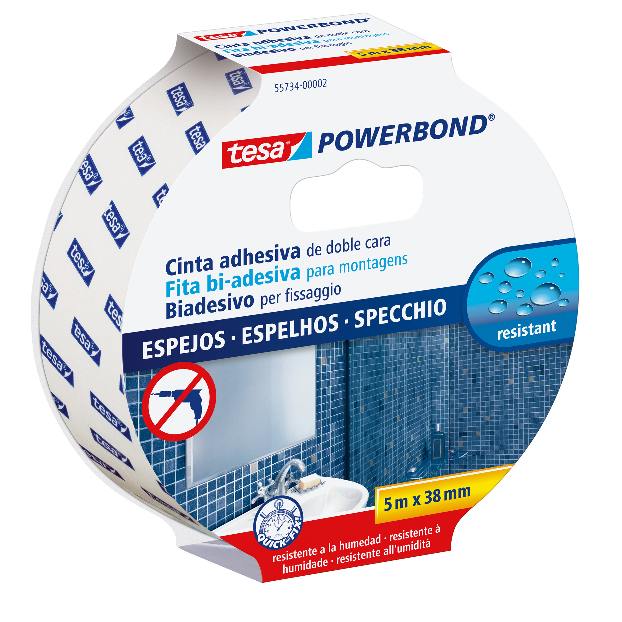 Nastro biadesivo per specchi Tesa Powerbond - 38 …