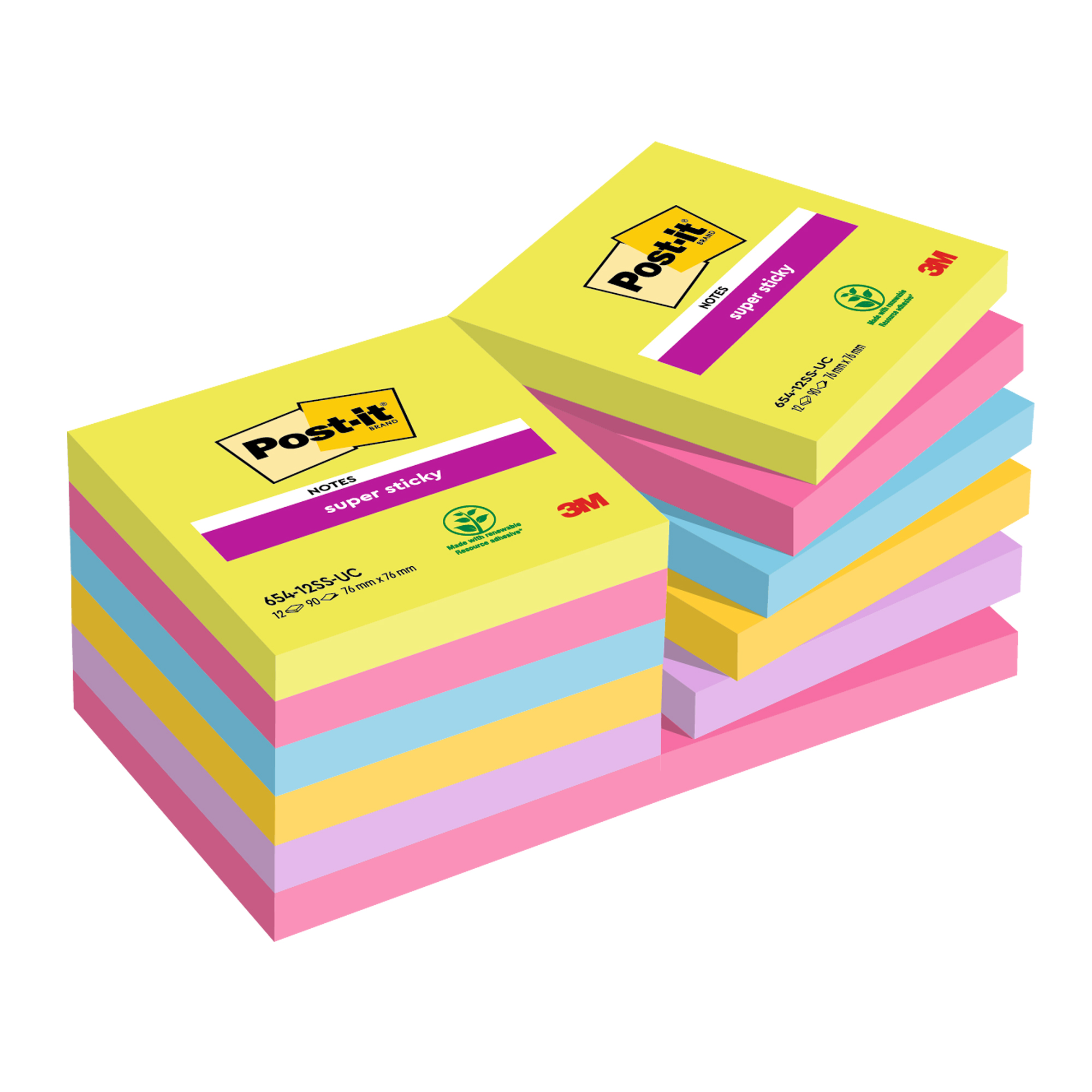 Blocco foglietti Post-it Super Sticky - 654-12SSUCC - …