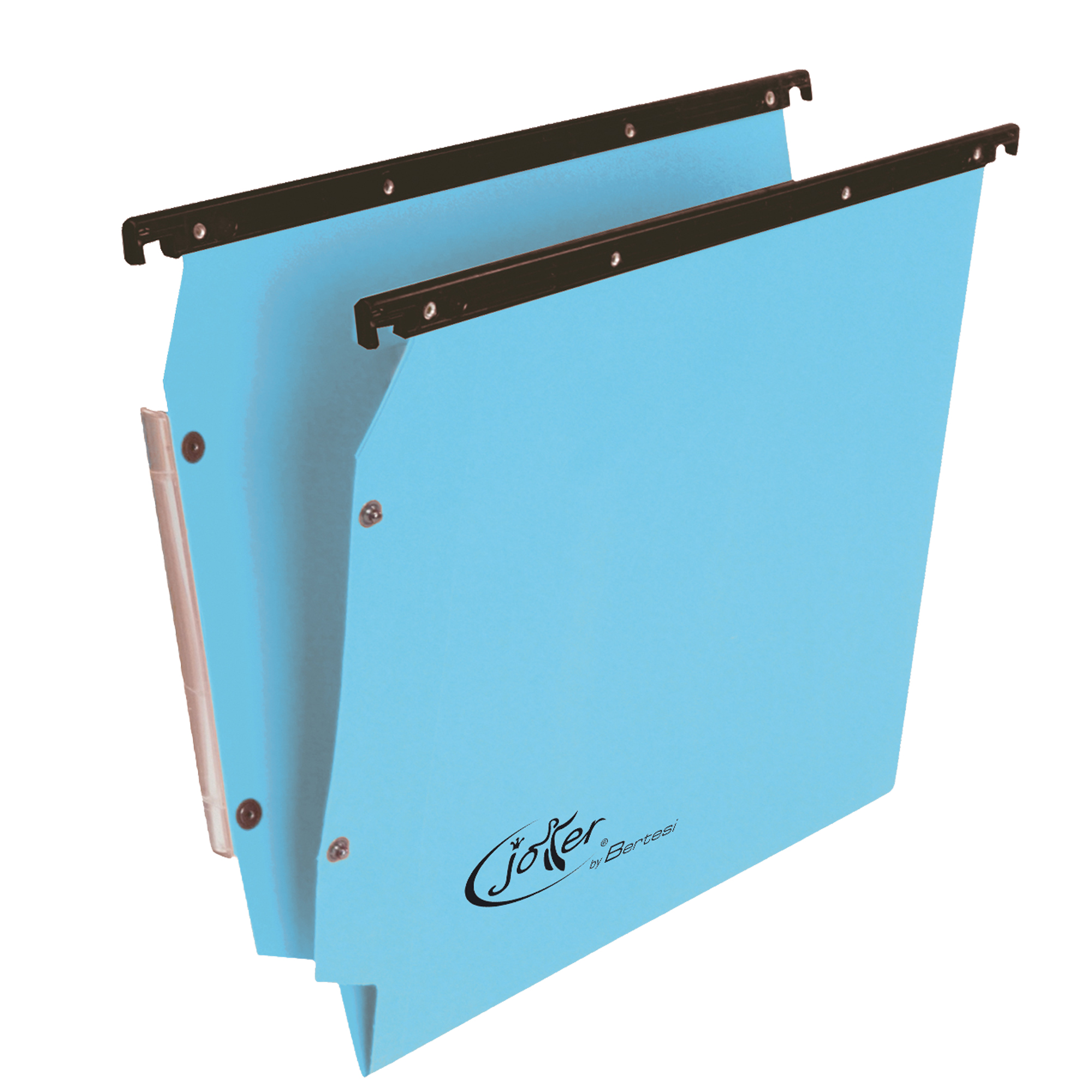 Cartella sospesa Joker - armadio - interasse 33 cm - fondo V - 33 x 28 cm - blu - Bertesi