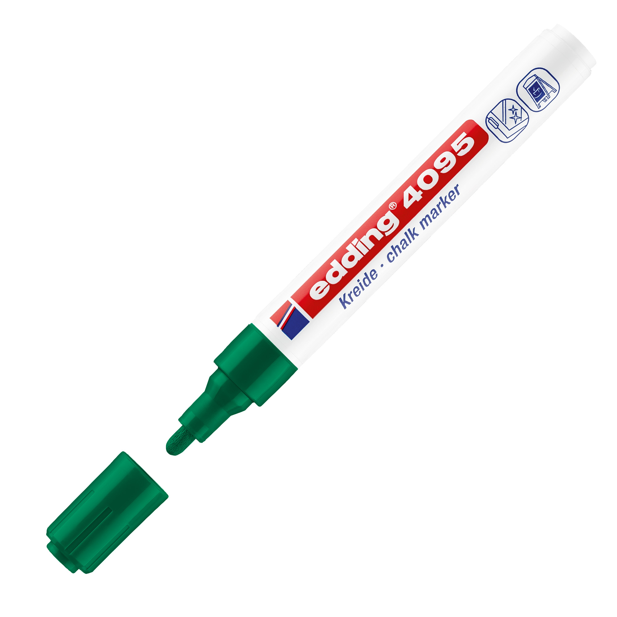 Marcatore a gesso liquido 4095 - punta tonda - da 2 a 3mm - verde - Edding