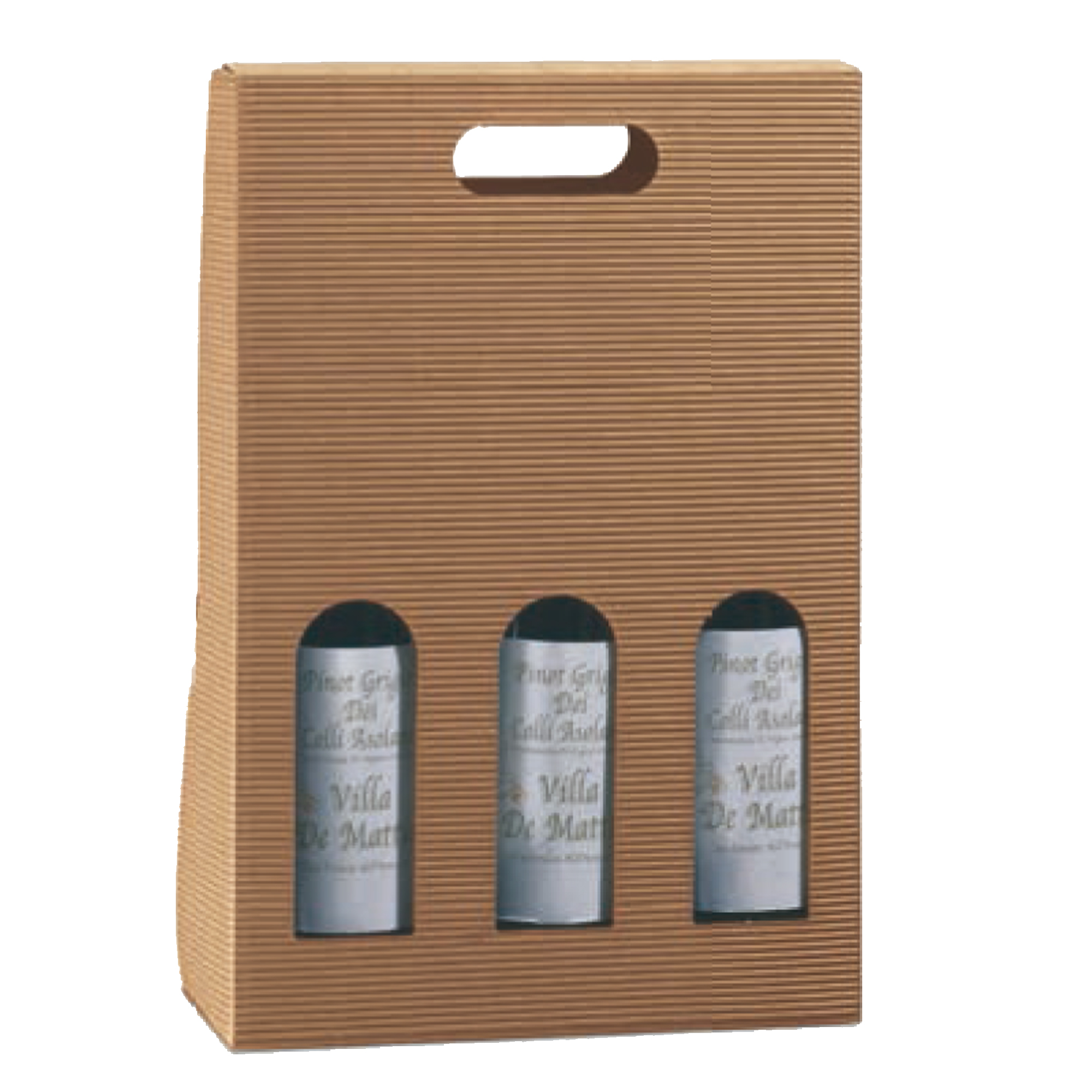 Scatola bottiglie Onda avana - 3 bottiglie - …
