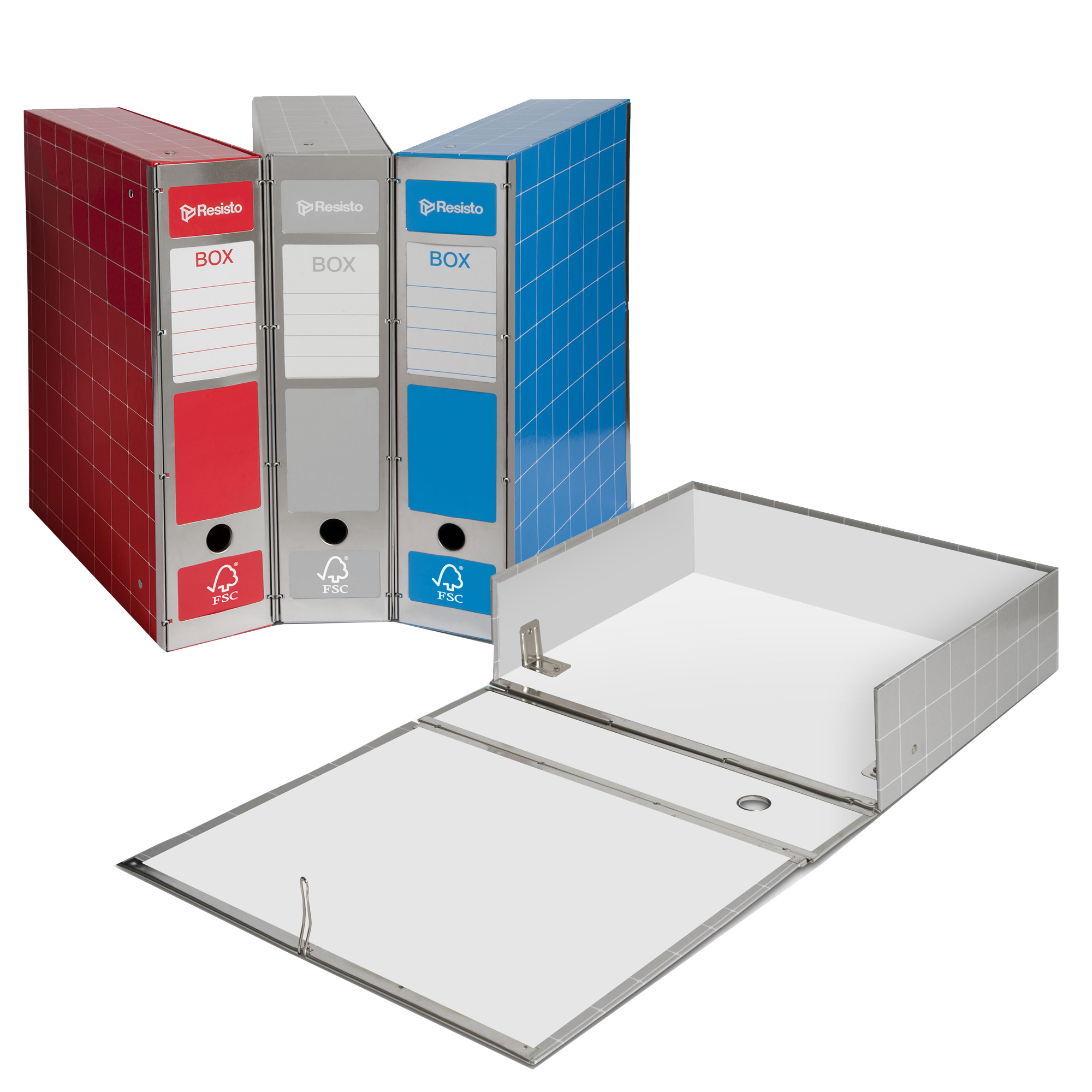 Scatola archivio Box4 - dorso 9 cm - 37,5 x 29,5 cm - rosso - Resisto