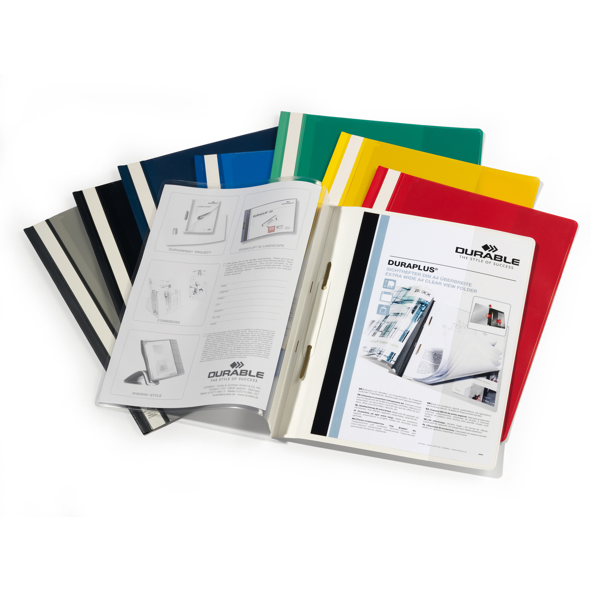 Cartellina ad aghi Duraplus - A4 - PP - bianco - Durable