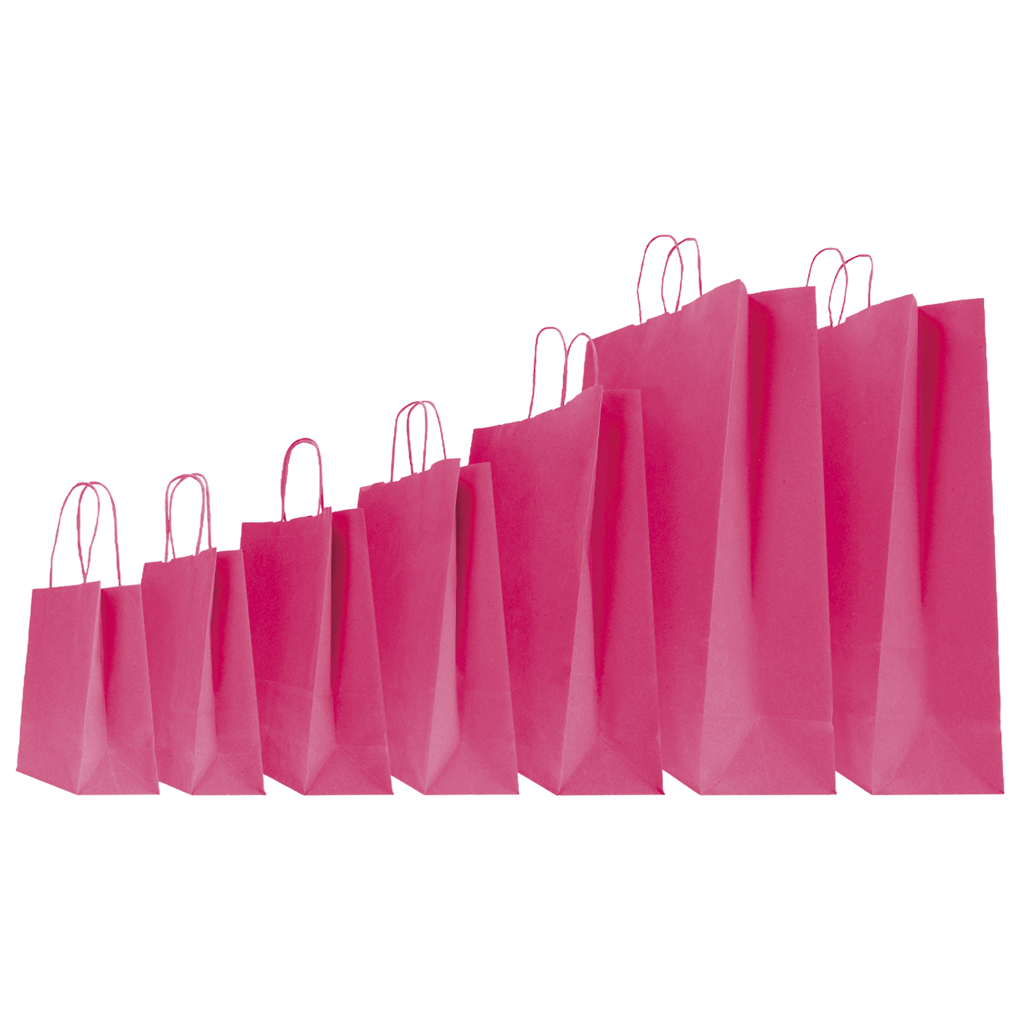 Shopper Twisted - maniglie cordino - 45 x 15 x 50 cm - carta kraft - magenta - Mainetti Bags - conf. 25 pezzi