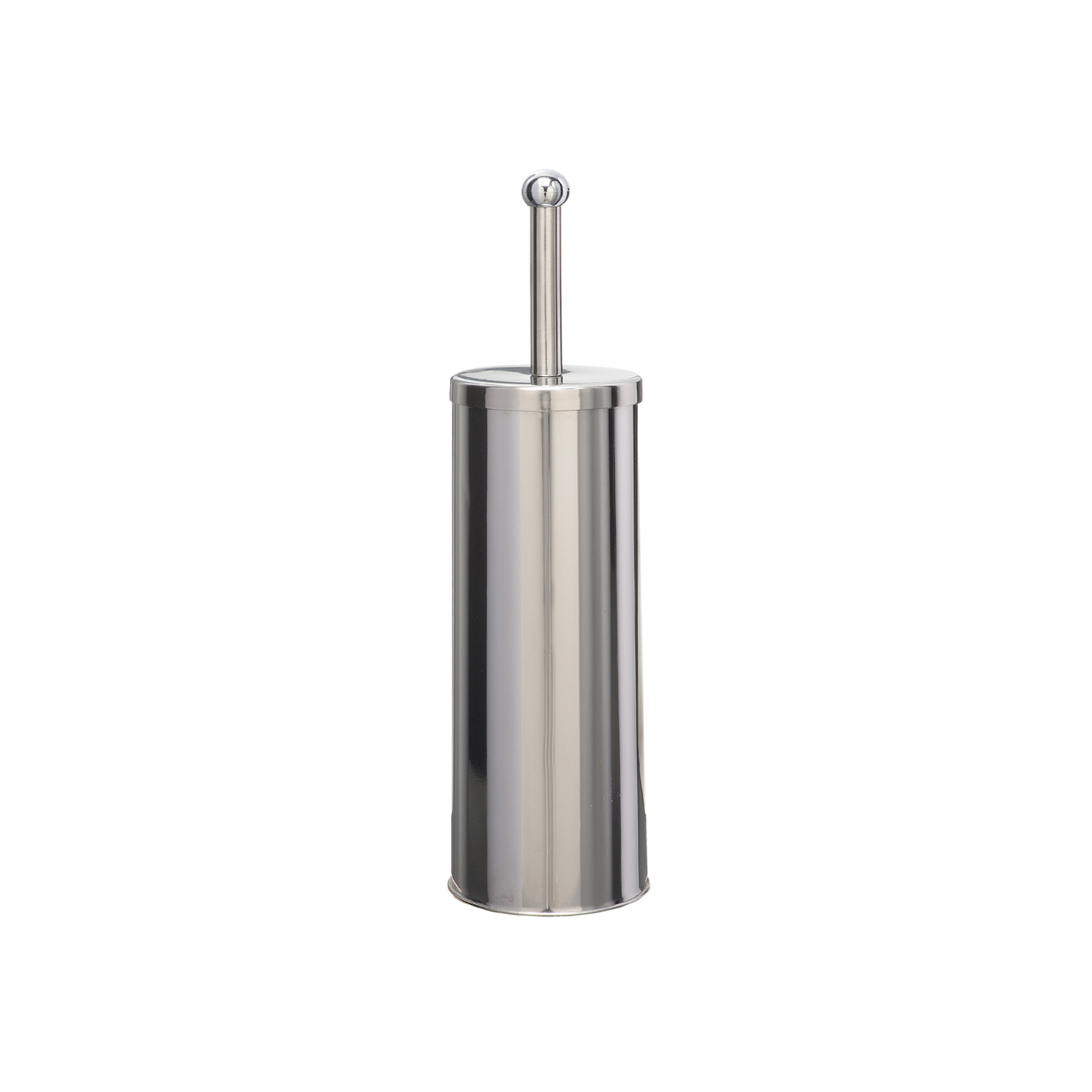 Portascopino WC Basic - da terra - acciaio inox - diametro 9,8 cm - altezza 38 cm - silver - Medial