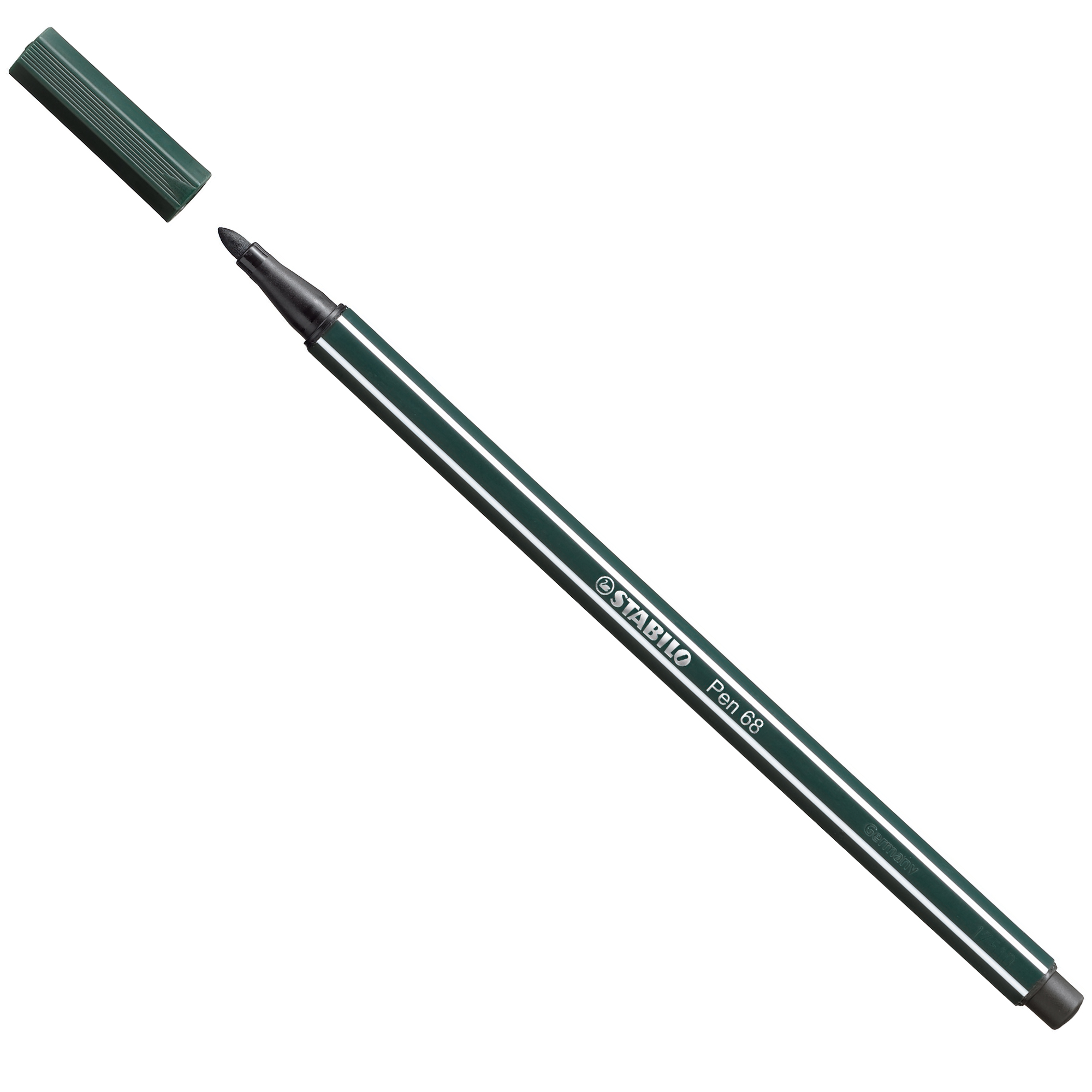 STABILO Pen 68 - Penna punta in fibra - verde terra - inchiostro base acqua - 1 mm - medio