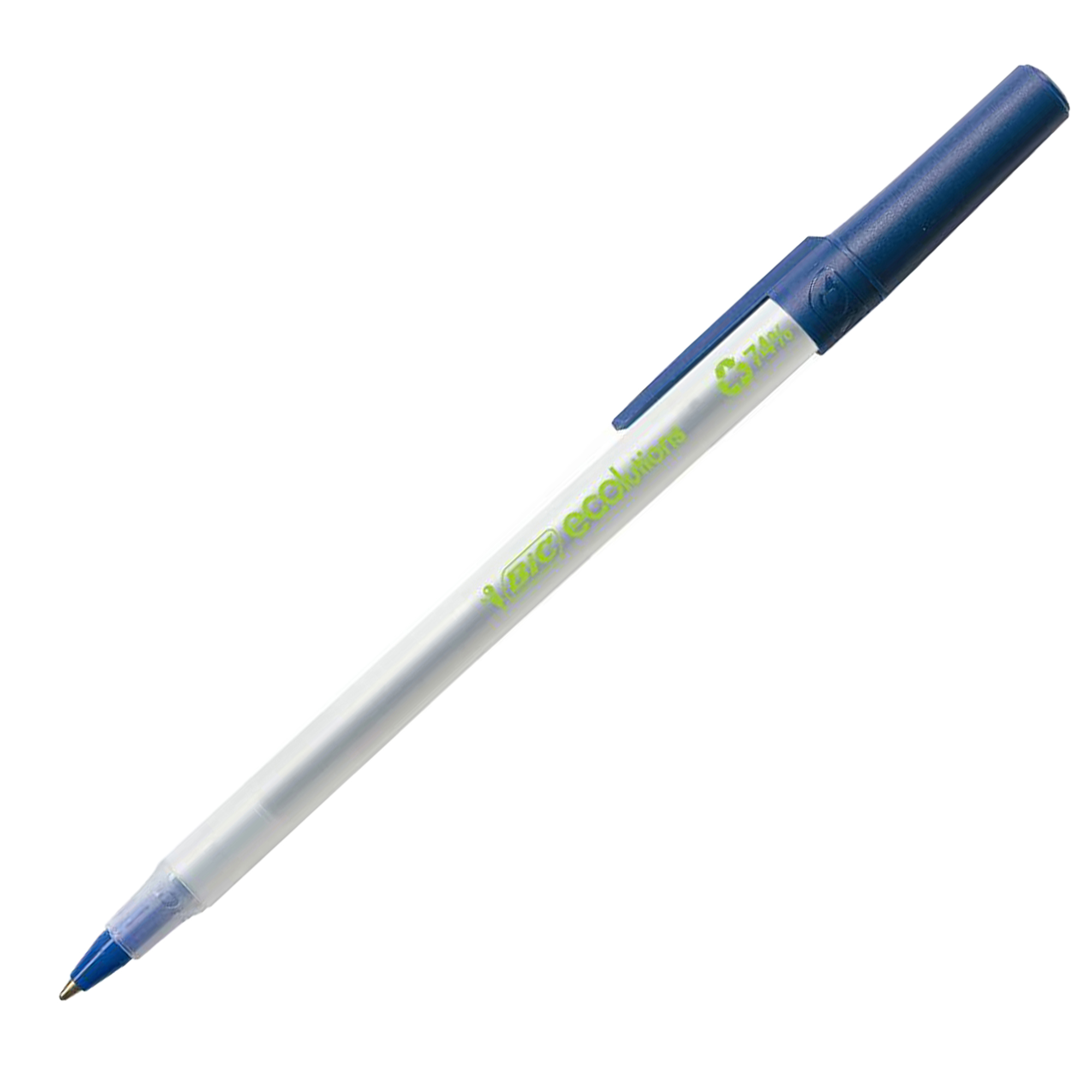 Penna a sfera a scatto con cappuccio ECOlutions - punta 1,0mm - blu - Bic - conf. 60 pezzi