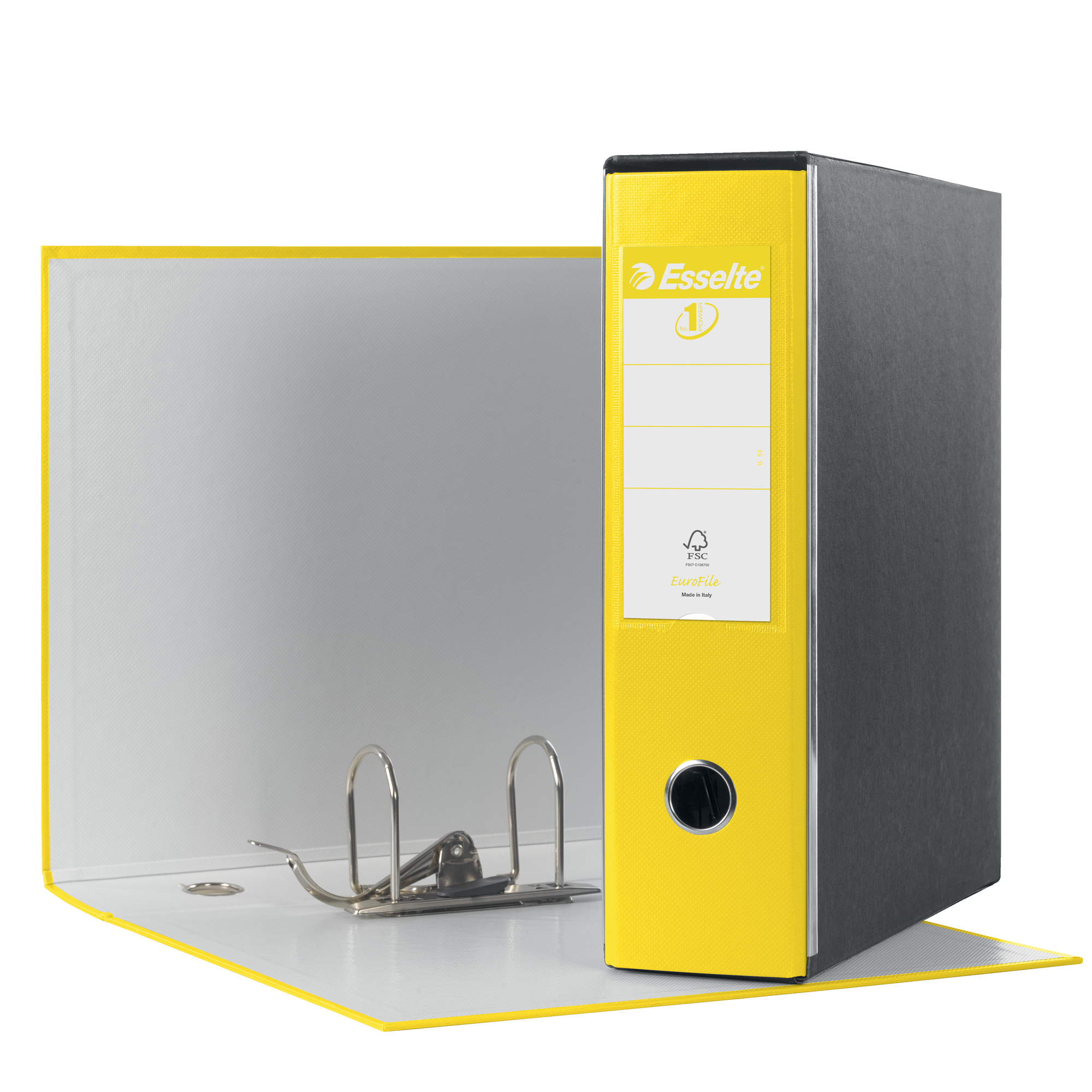 Registratore Eurofile G53 - dorso 8 cm - commerciale 23 x 30 cm - giallo vivida - Esselte