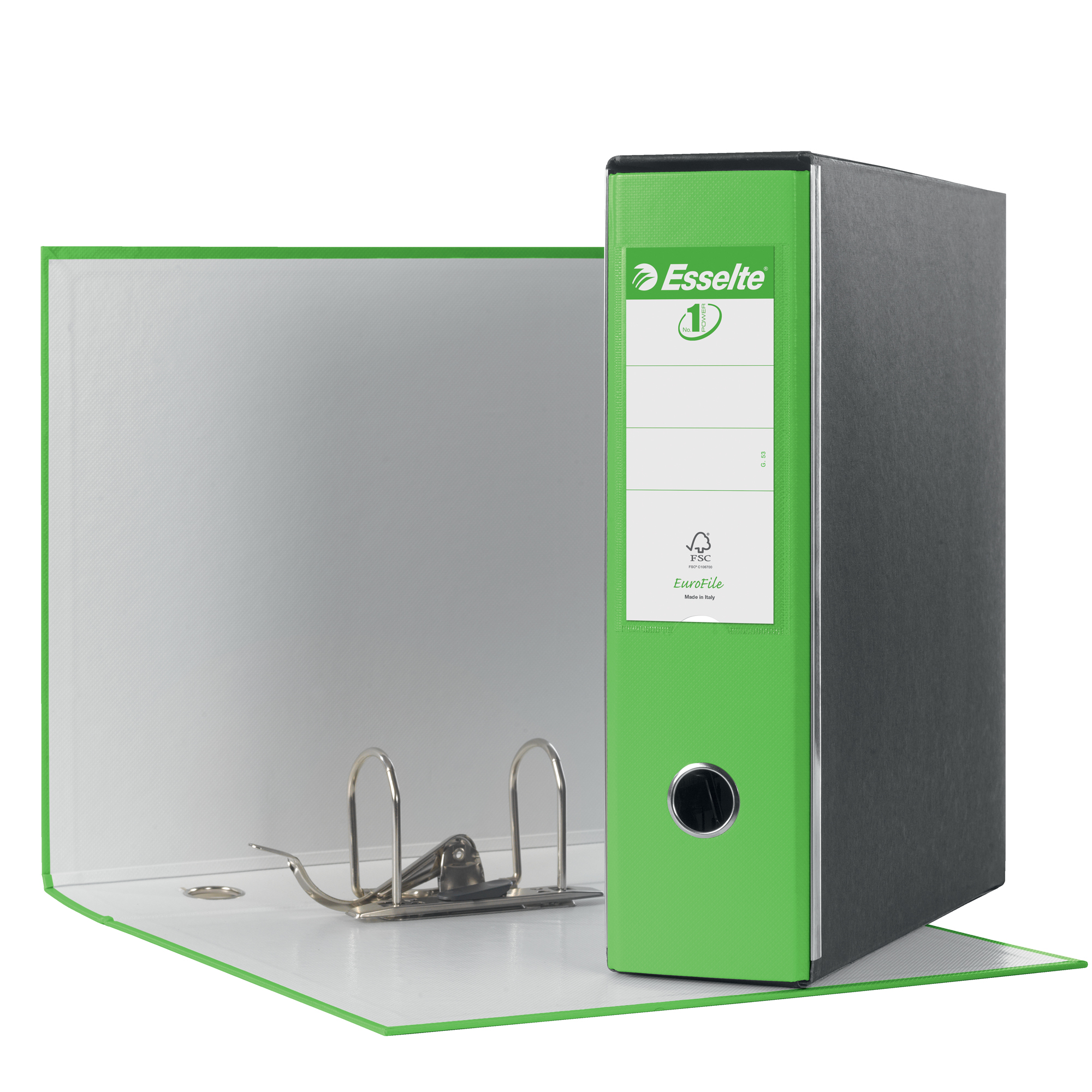 Registratore Eurofile G53 - dorso 8 cm - commerciale 23 x 30 cm - verde vivida - Esselte