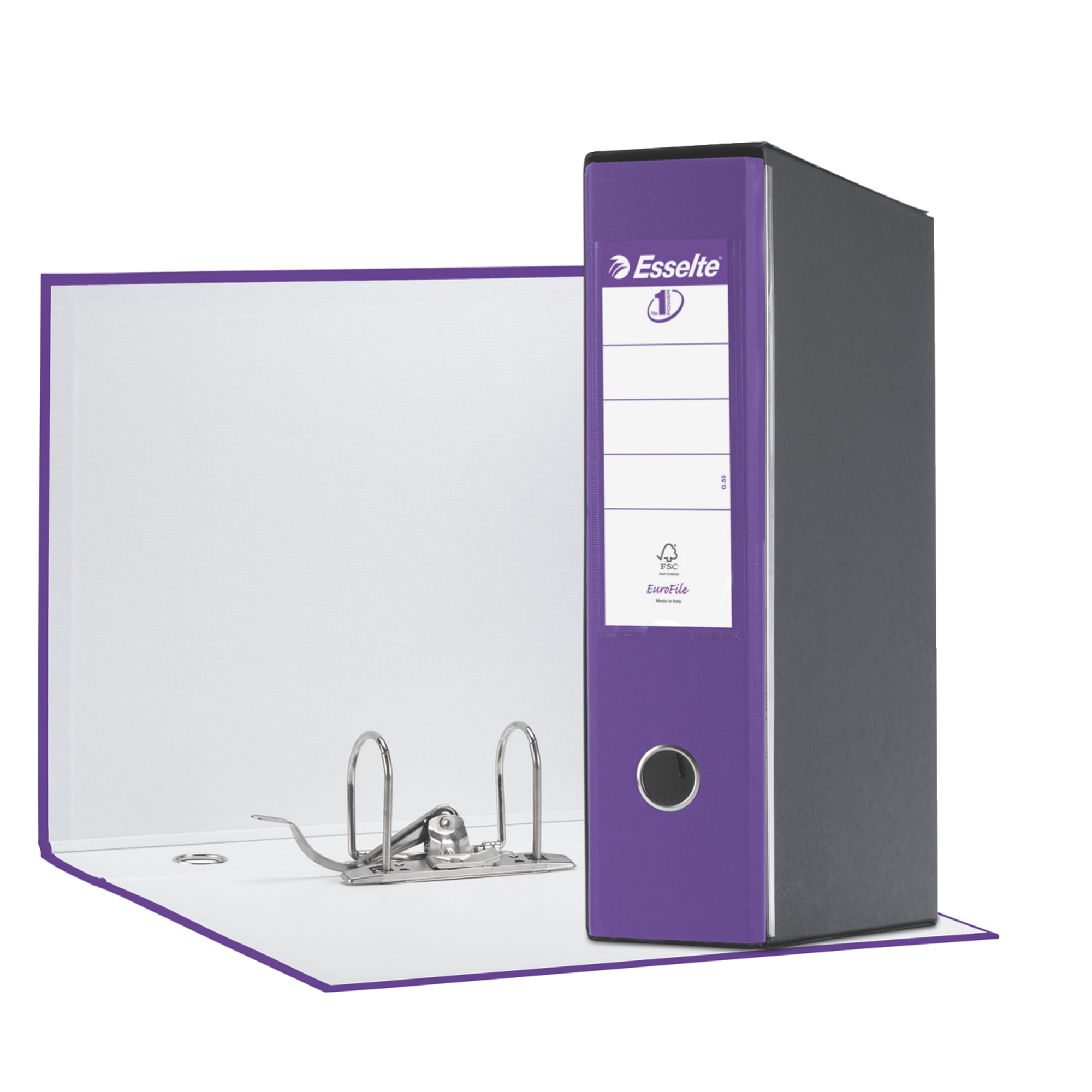Registratore Eurofile G55 - dorso 8 cm - protocollo 23 x 33 cm - viola - Esselte