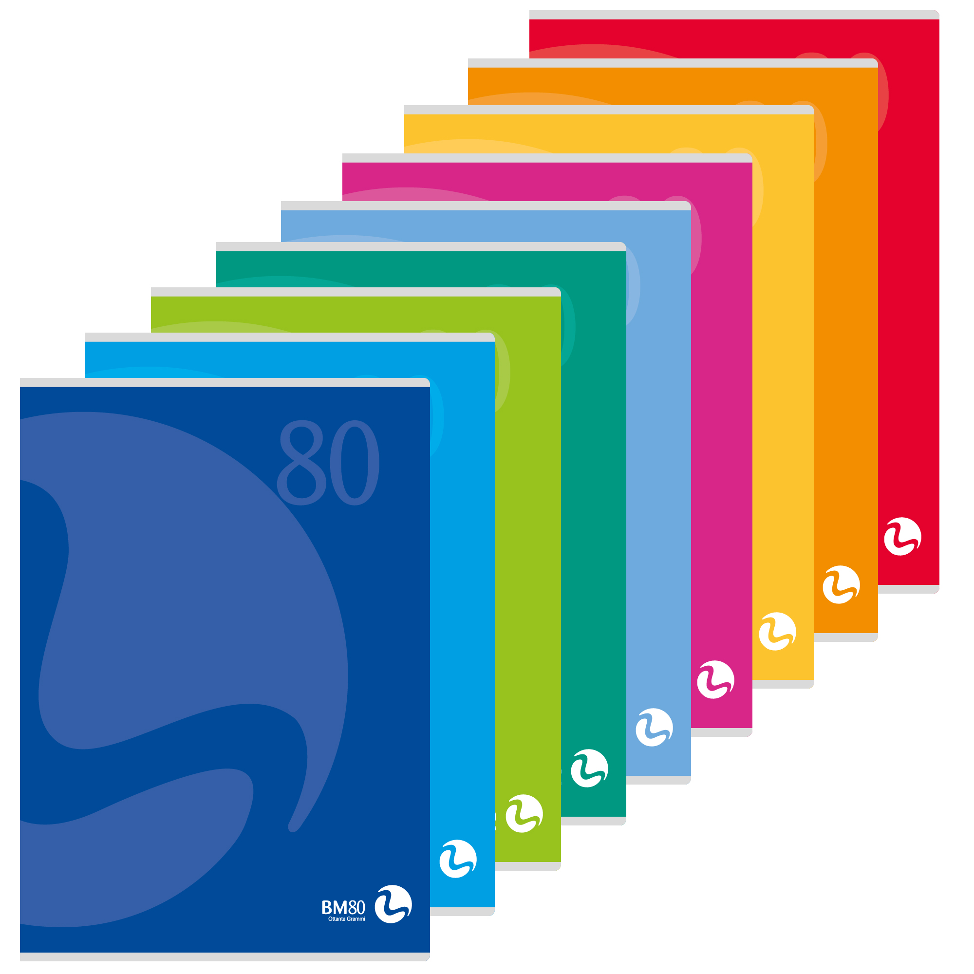 Maxiquaderno Color 80 - A4 - rigo di 3a - 80 fogli - 80gr BM