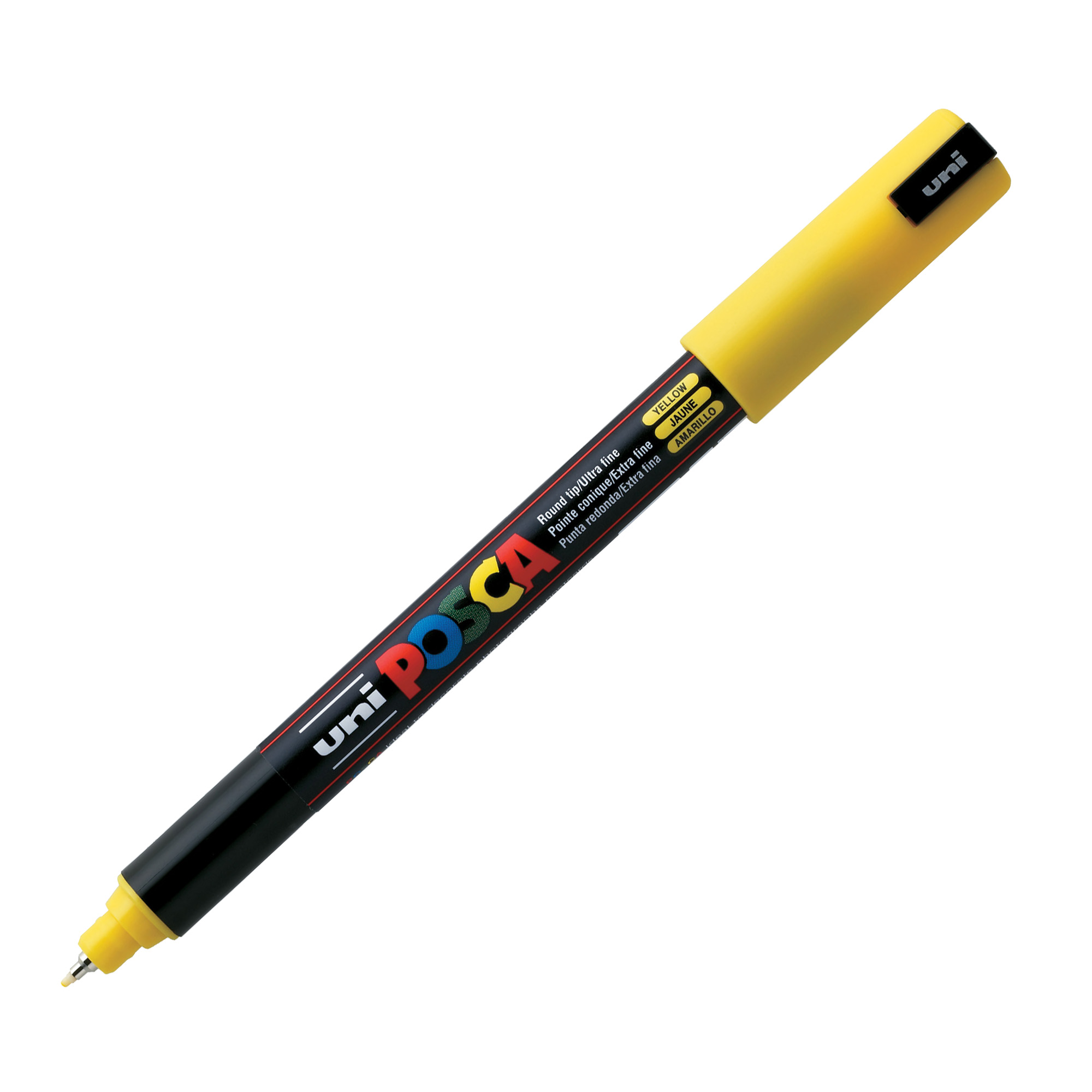 Marcatore a base d'acqua Uni Posca Pen PC1M - punta extra fine 0,7mm - giallo - Uni Mitsubishi