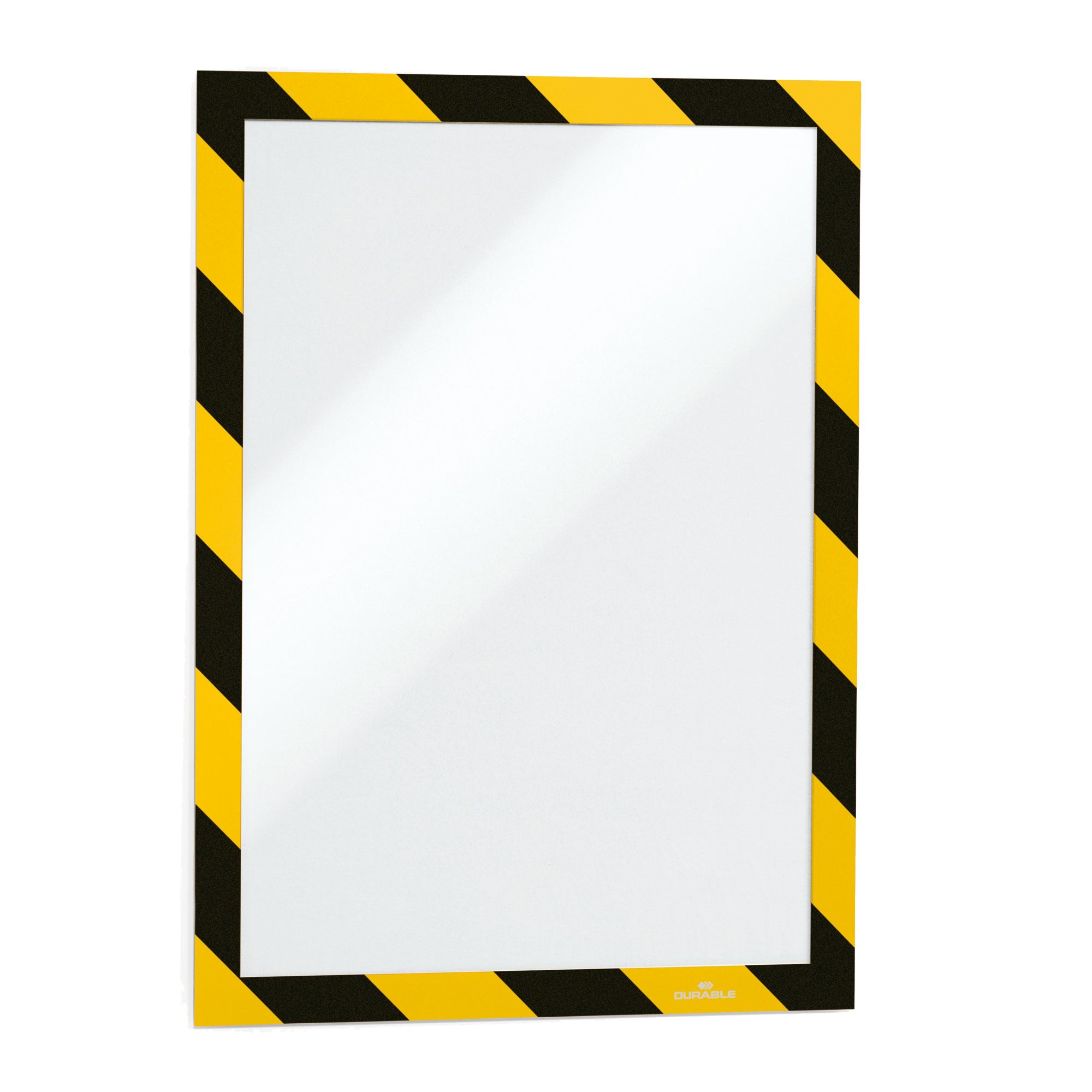 Cornice Duraframe Security - adesiva - pannello magnetico - A4 (21 x 29,7 cm) - giallo/nero - Durable