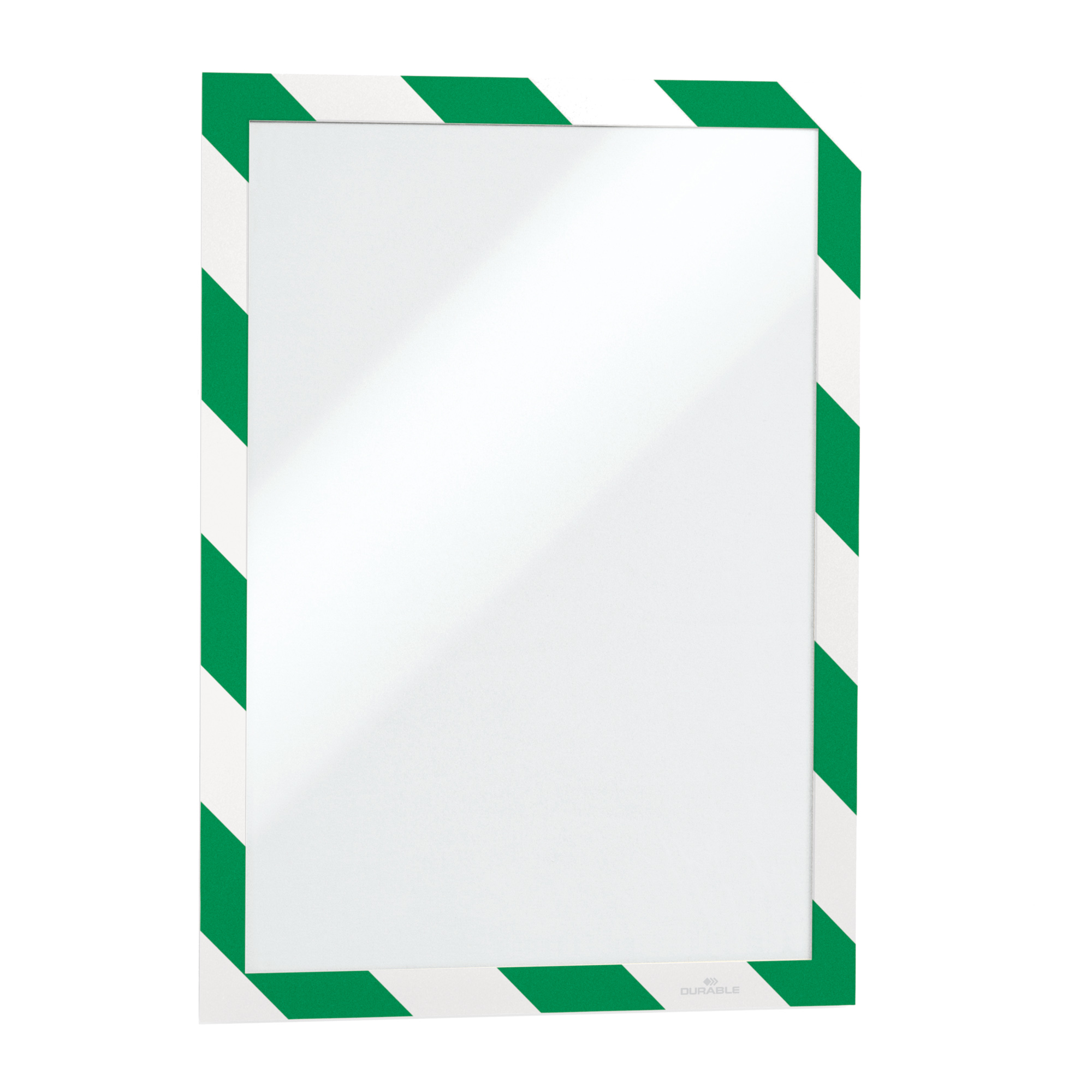Cornice Duraframe Security - adesiva - pannello magnetico - A4 (21 x 29,7 cm) - verde/bianco - Durable