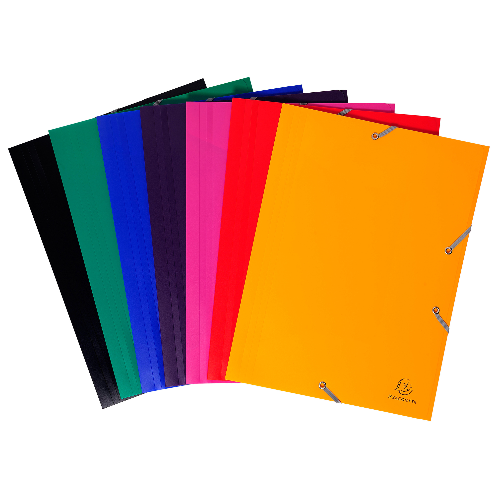Cartella 3 lembi con elastico angolare - A4 - PP - giallo - Exacompta