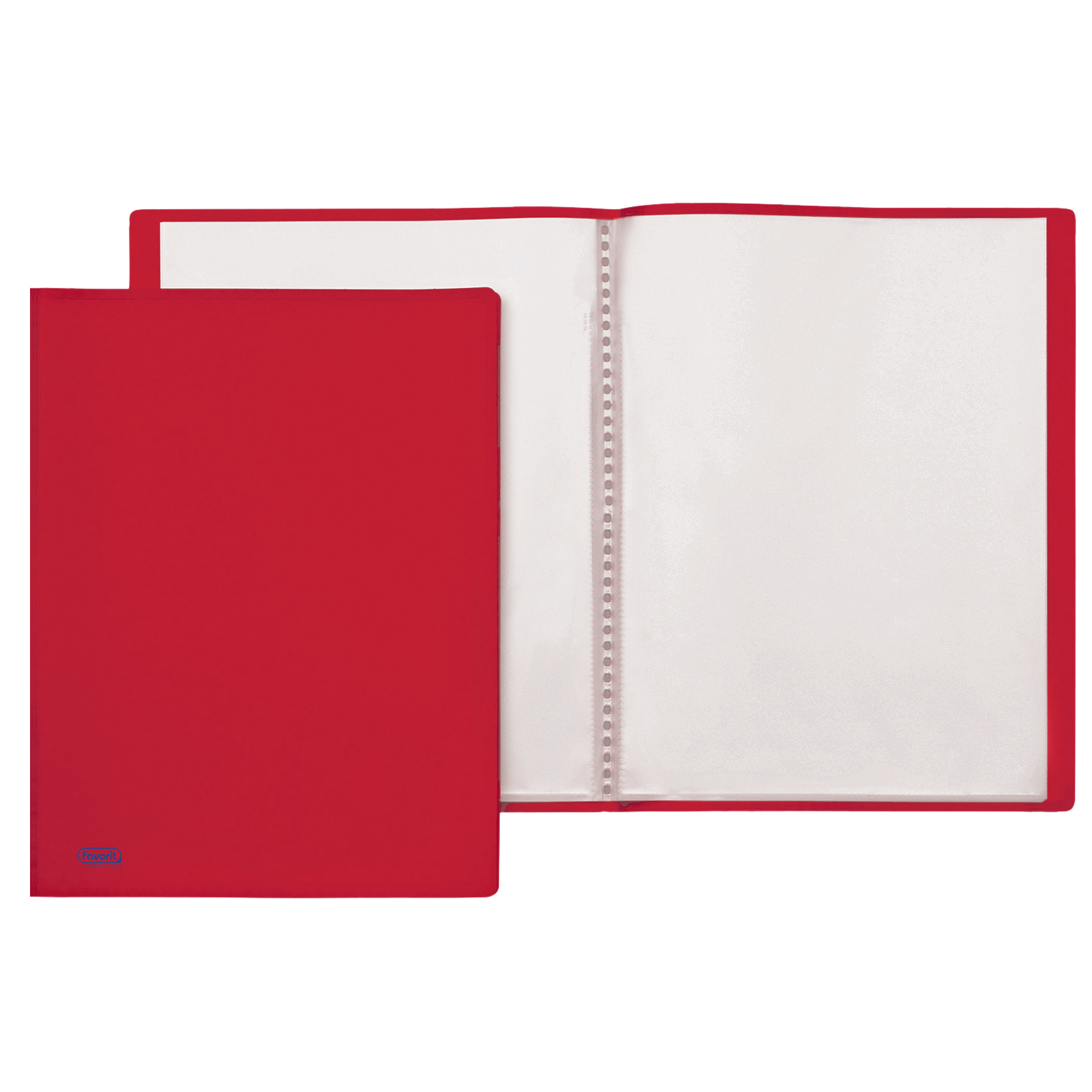 Portalistini Sviluppo - liscio - PP - 22 x 30 cm - 40 buste - rosso - Favorit