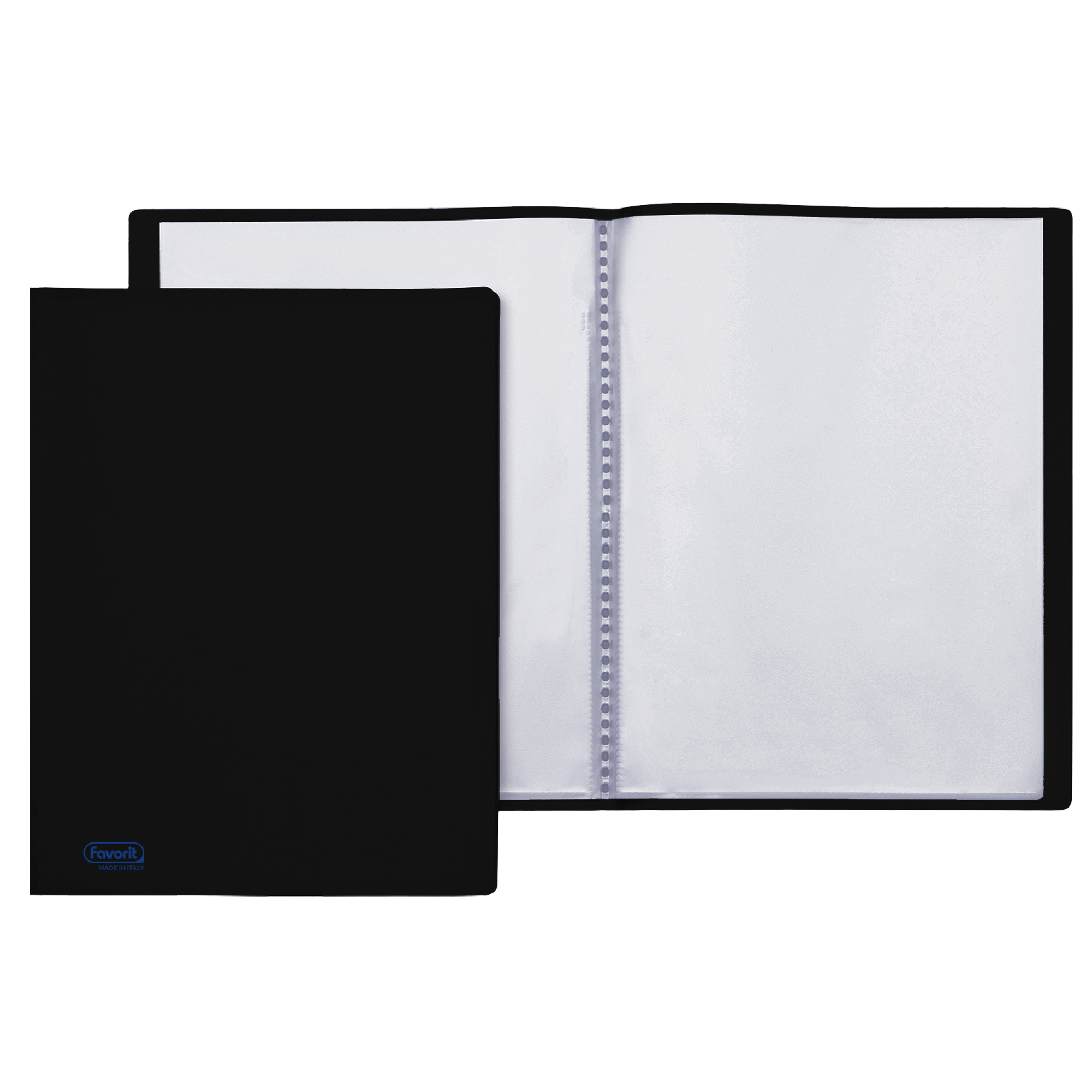 Portalistini Sviluppo - liscio - PP - 22 x 30 cm - 60 buste - nero - Favorit