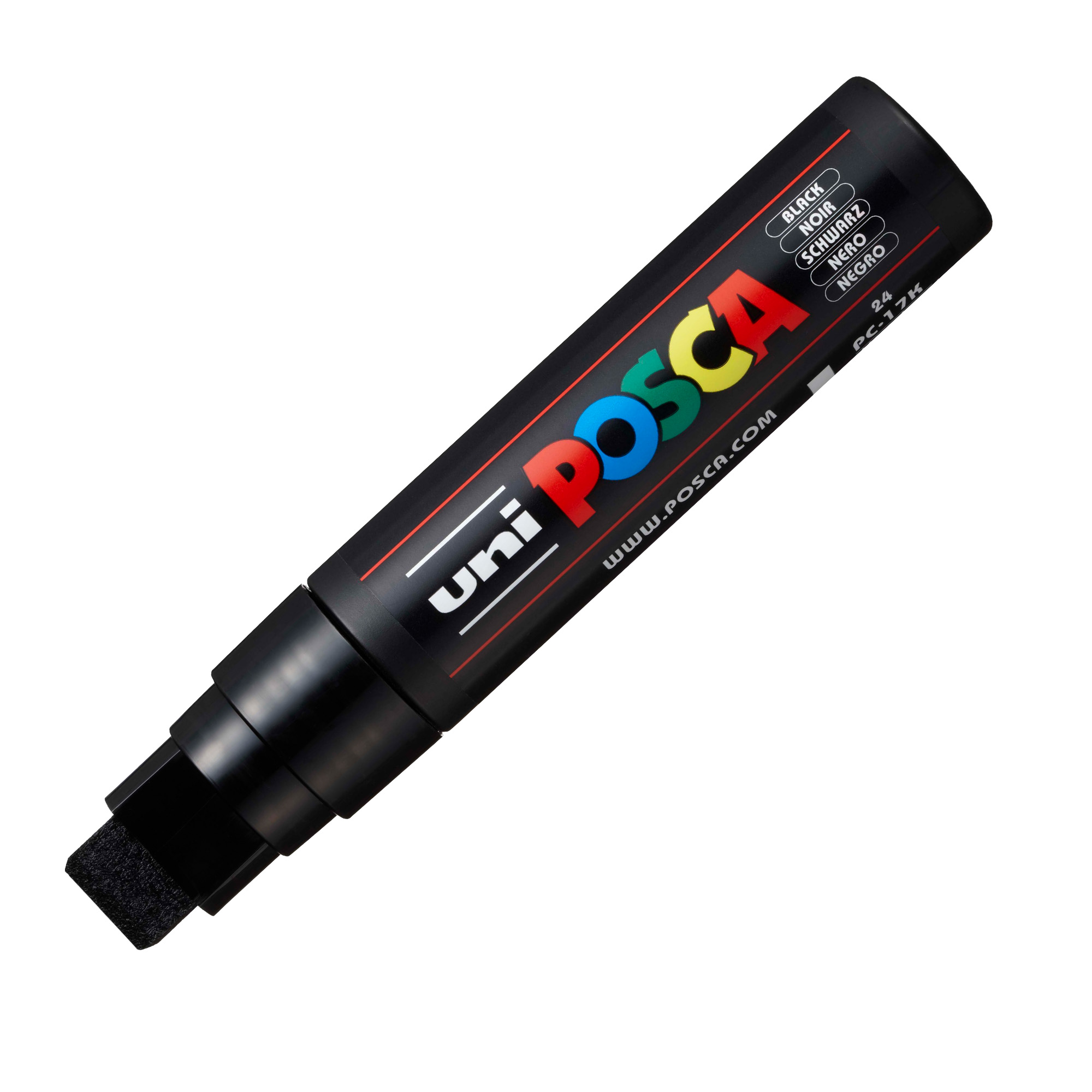 Marcatore a base d'acqua Uni Posca PC17K - punta extra large a scalpello 15,0mm - nero - Uni Mitsubishi