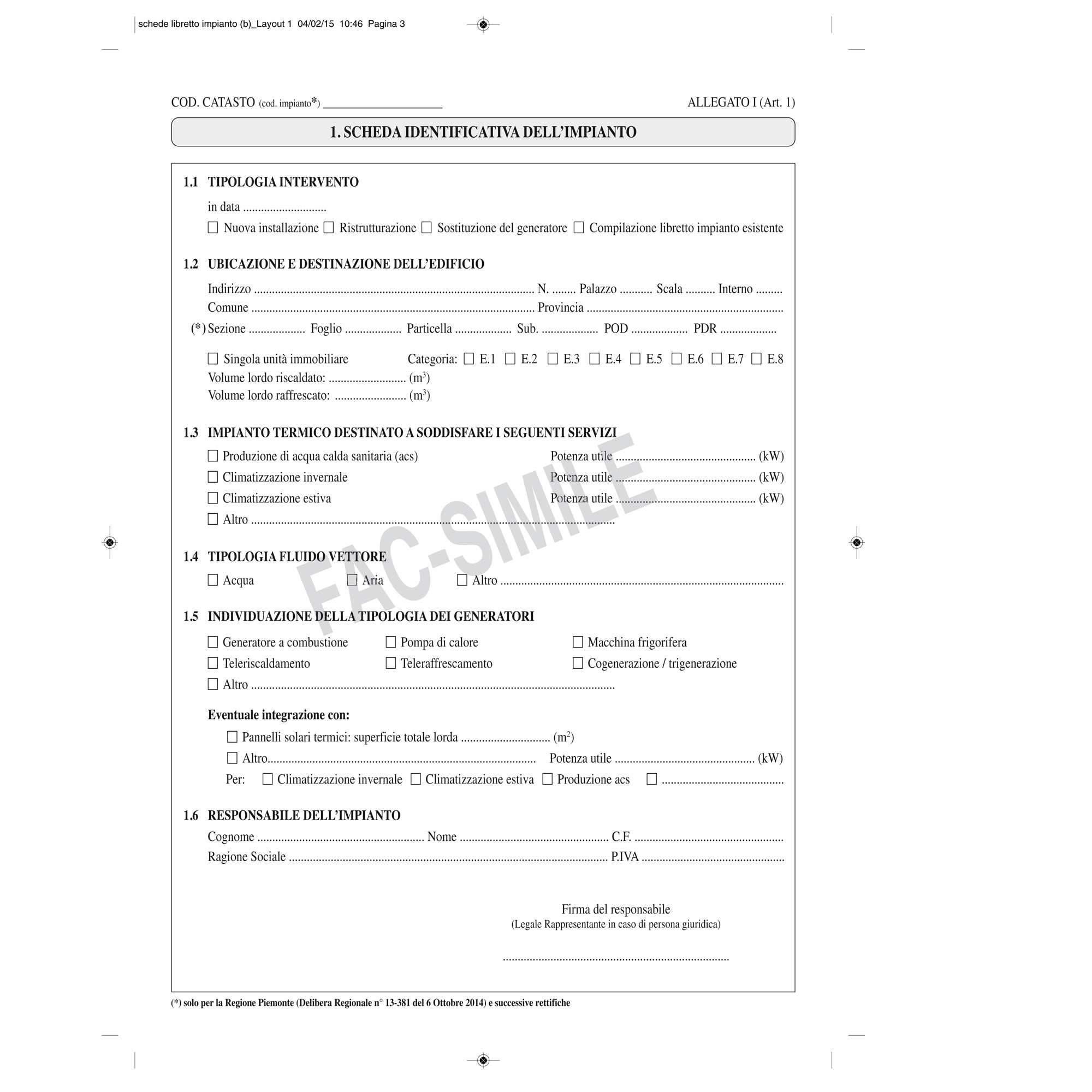 Libretto impianto climatizzazione - 297 x 210mm - 48 fogli - Edipro