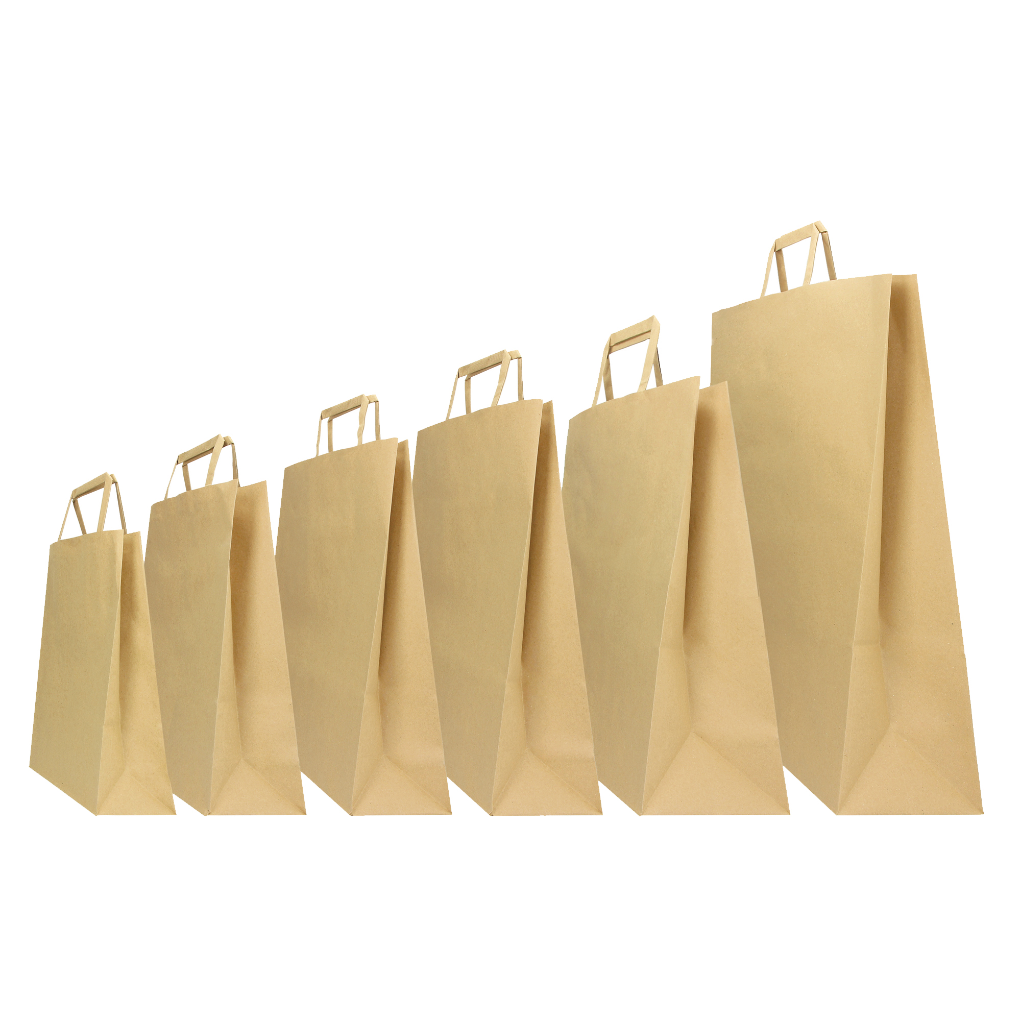Shopper - maniglie piattina - 36 x 12 x 41 cm - carta kraft - avana - Mainetti Bags - conf. 250 pezzi