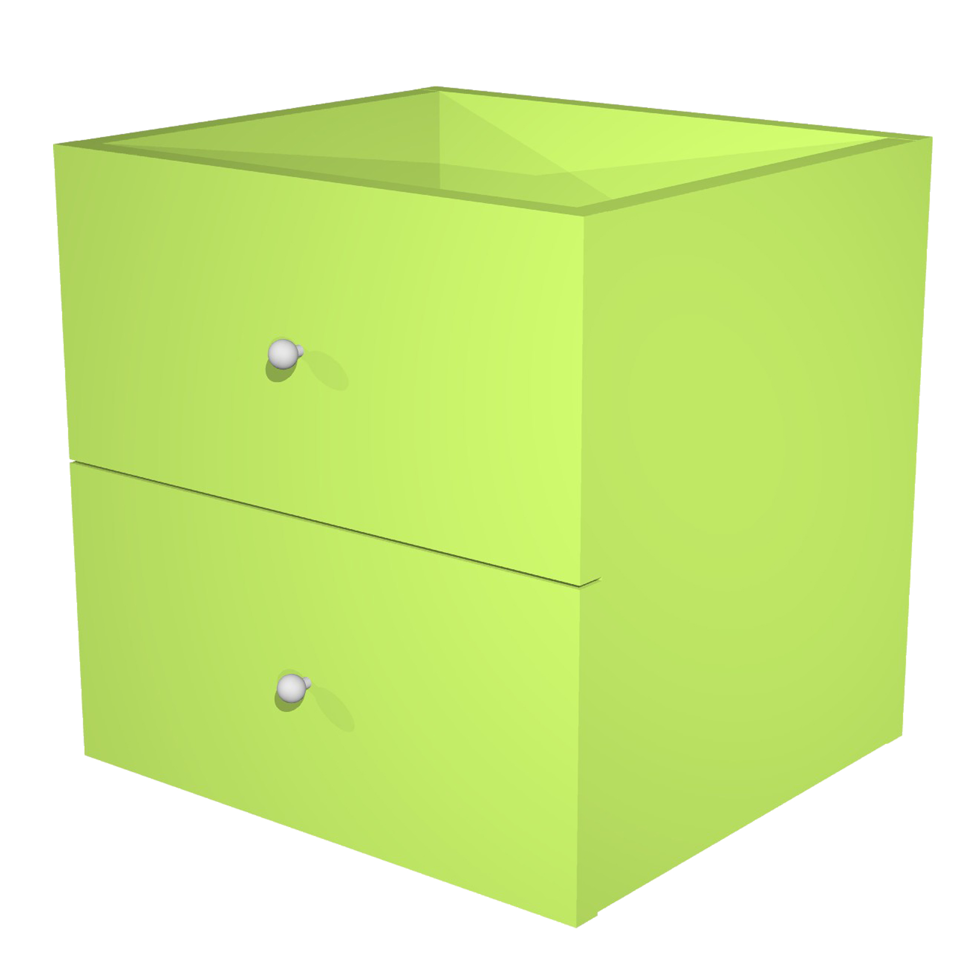 Cassettiera per casellario Rainbow - 2 cassetti - 32,5x28,8x32,5 cm - verde neon