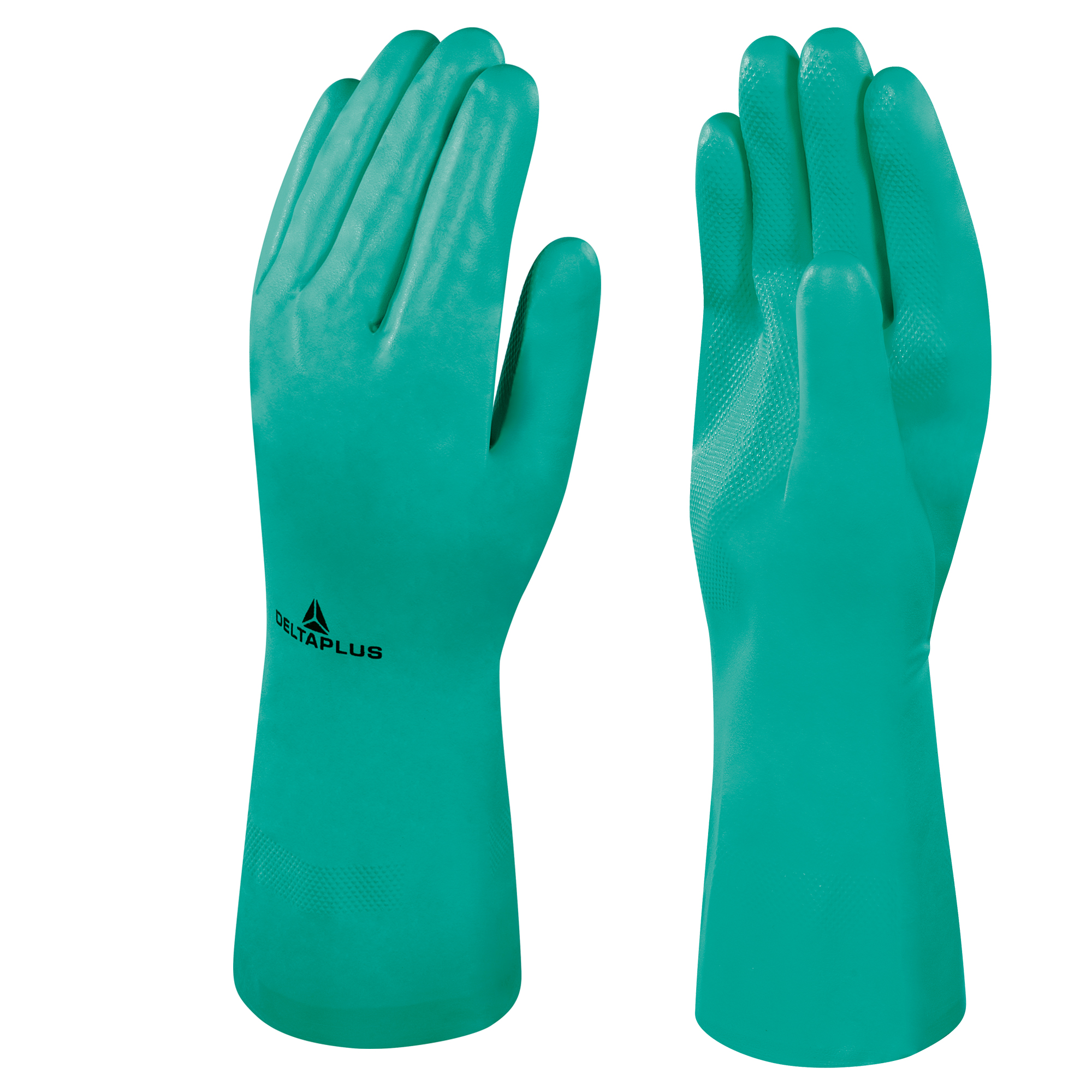 Guanti da lavoro industriale Nitrex VE801 - nitrile floccato cotone - taglia 08 - verde - Deltaplus