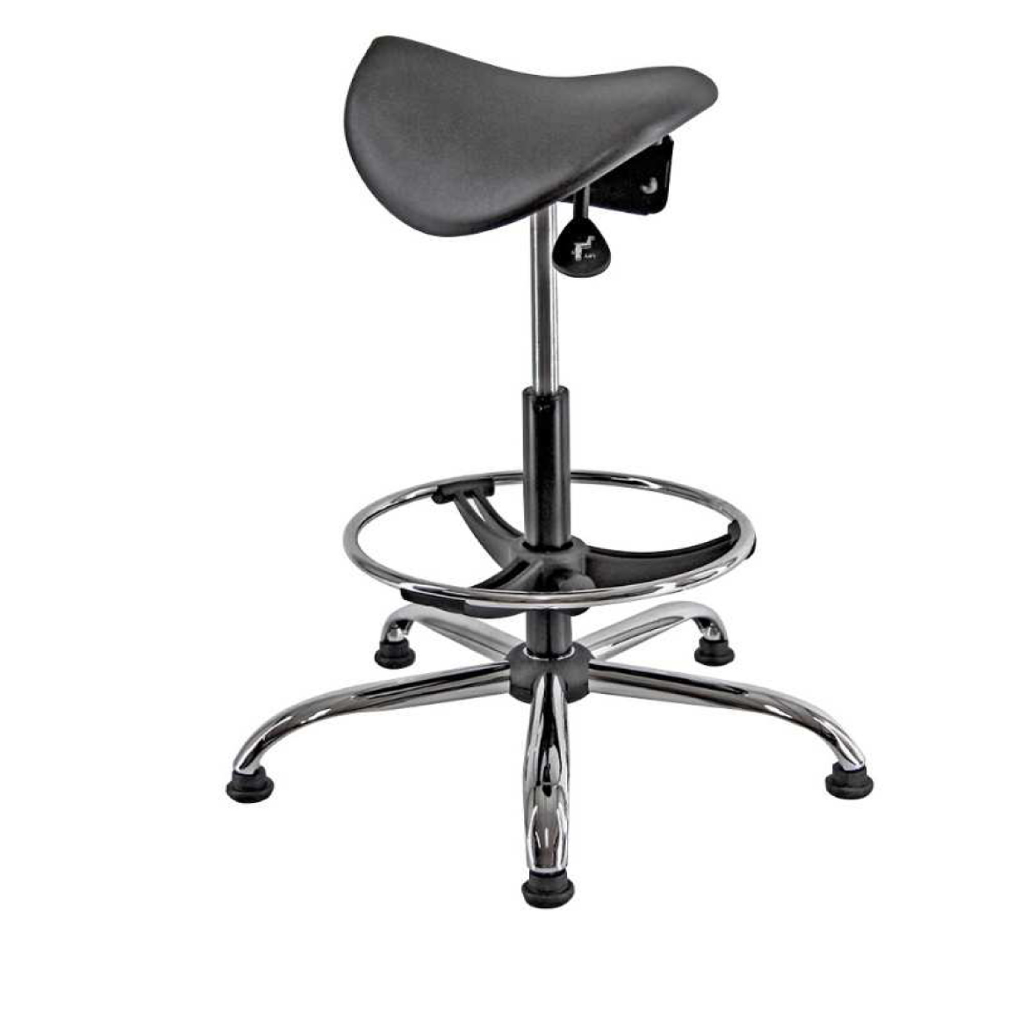 Sedia tecnica a sella E19W - con poggiapiedi …