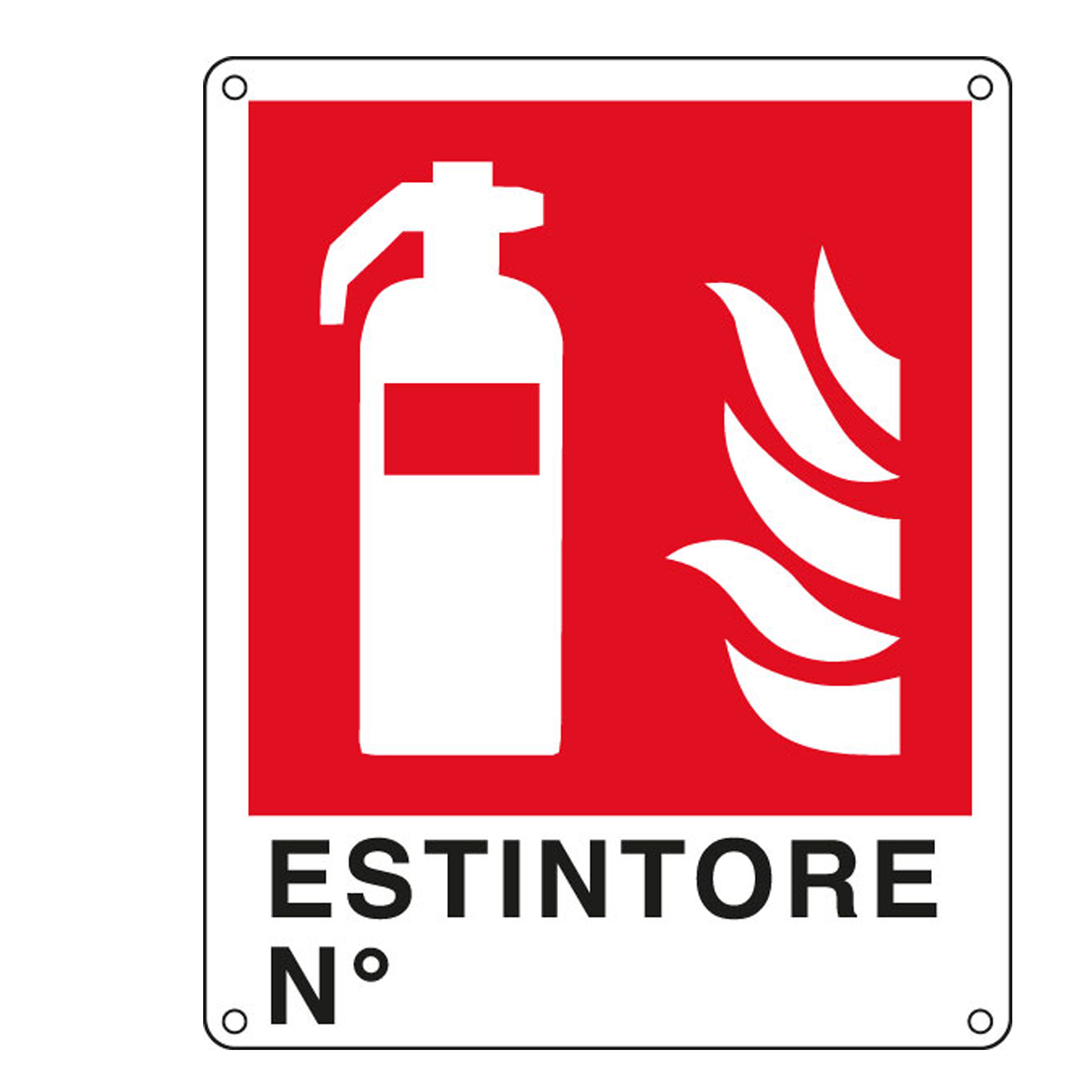 Cartello segnalatore - 25x31 cm - ESTINTORE N° …